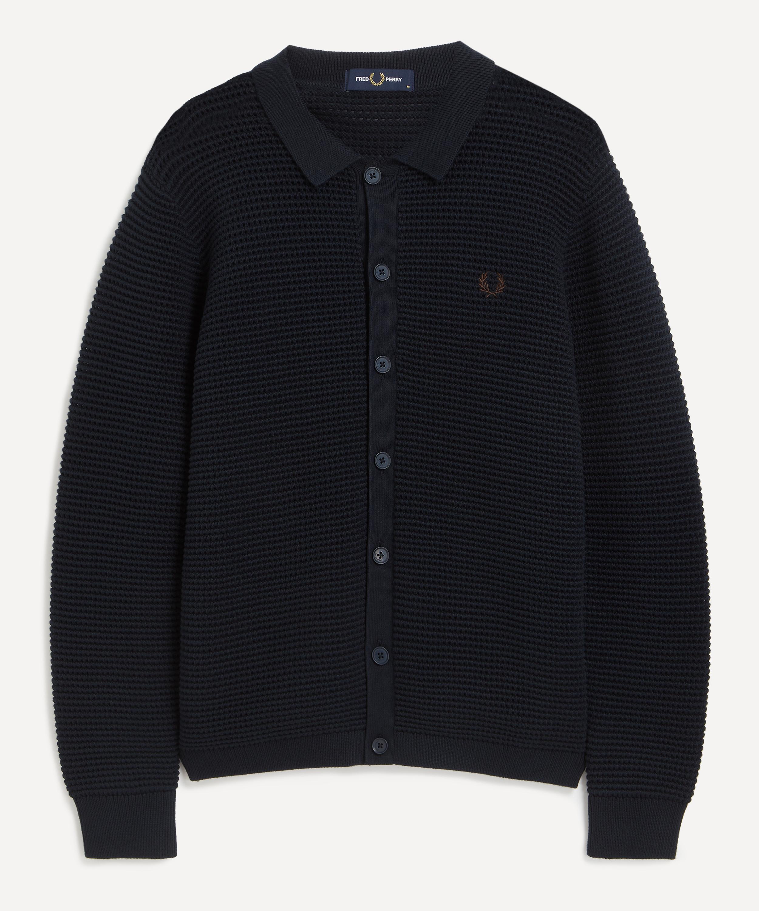 Fred Perry - Logo-Embroidered Pointelle-Knit Cardigan