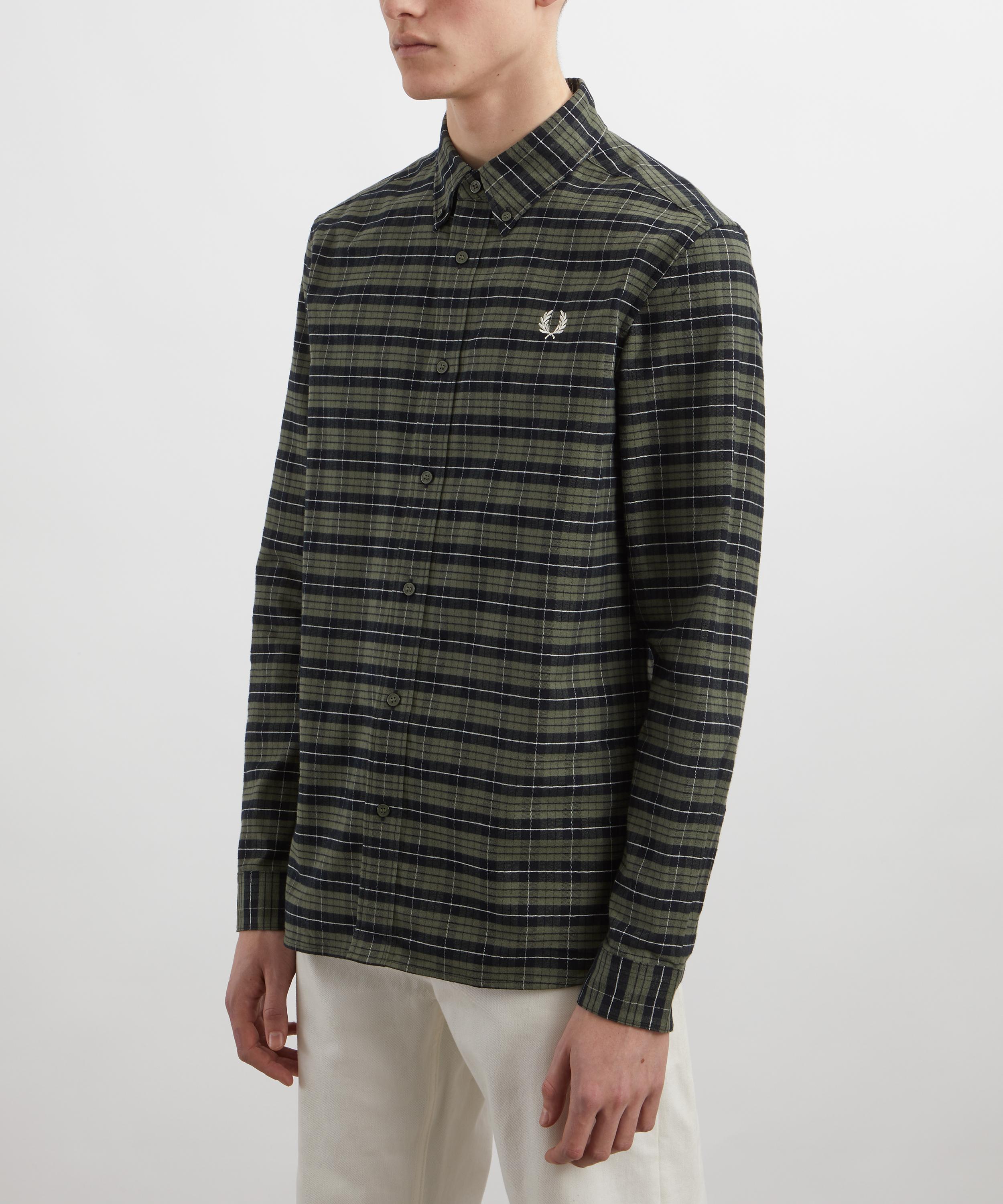 Fred Perry - Logo Embroidered Tartan Cotton Oxford Shirt image number 2