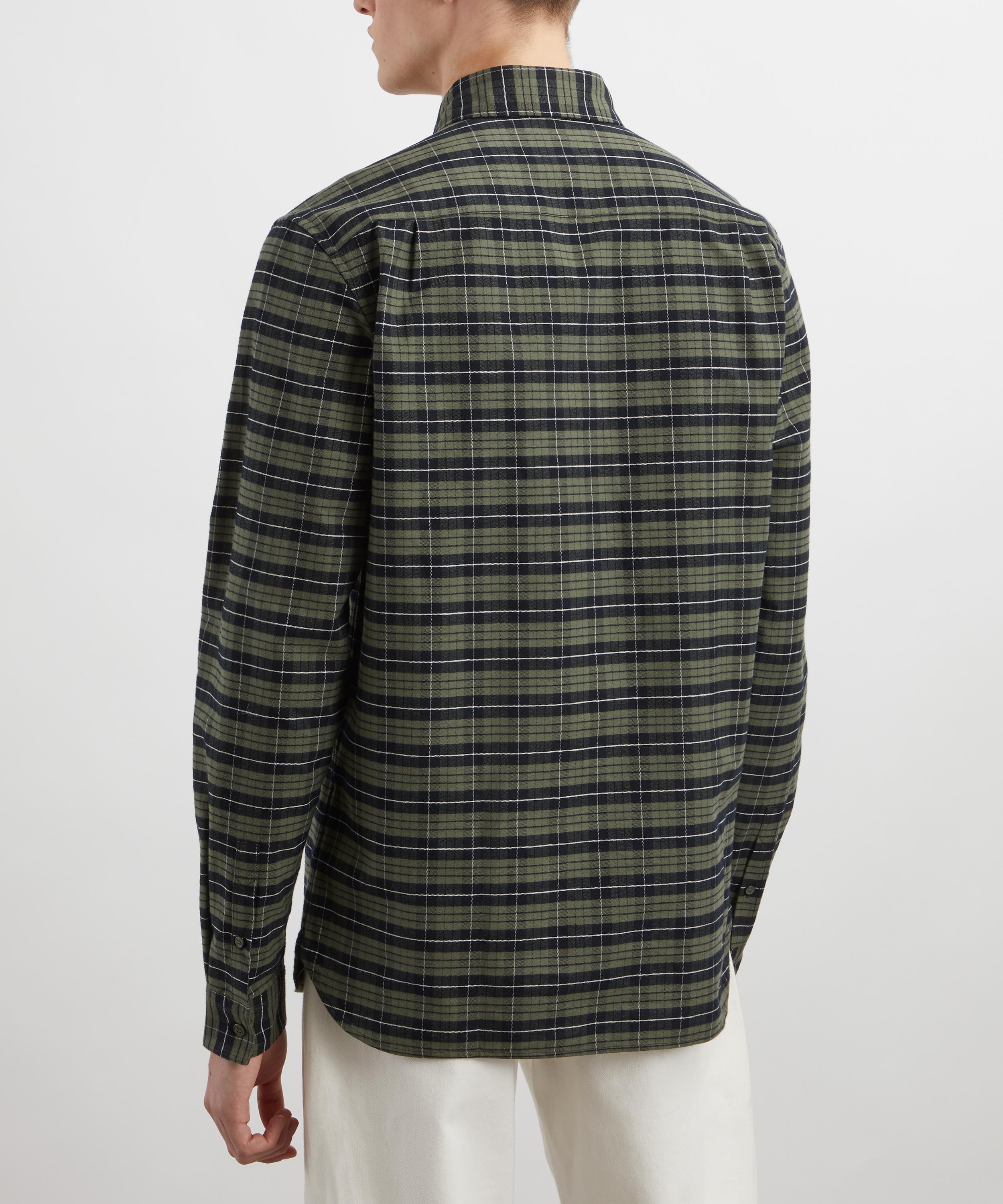 Fred Perry - Logo Embroidered Tartan Cotton Oxford Shirt image number 3