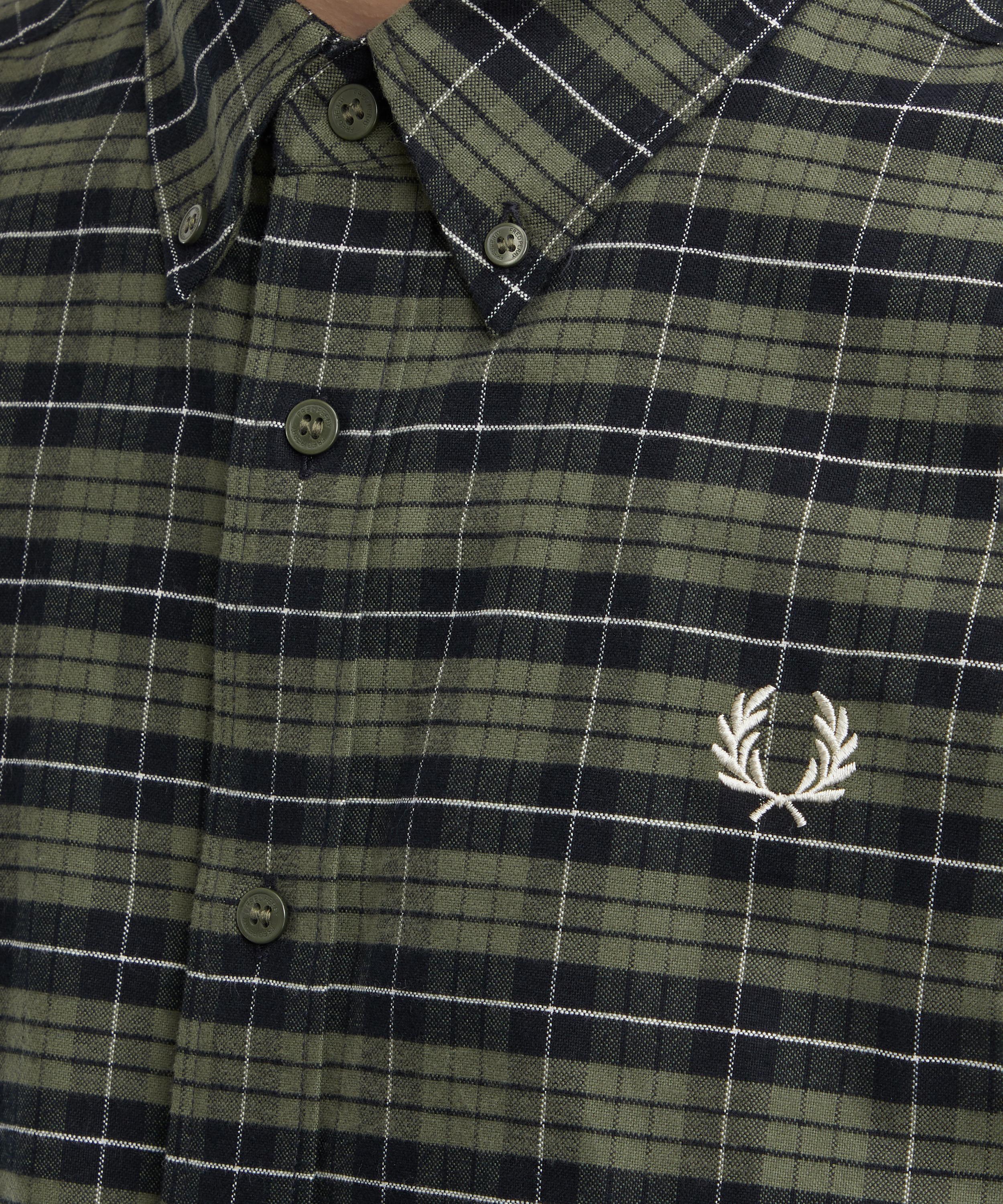 Fred Perry - Logo Embroidered Tartan Cotton Oxford Shirt image number 4