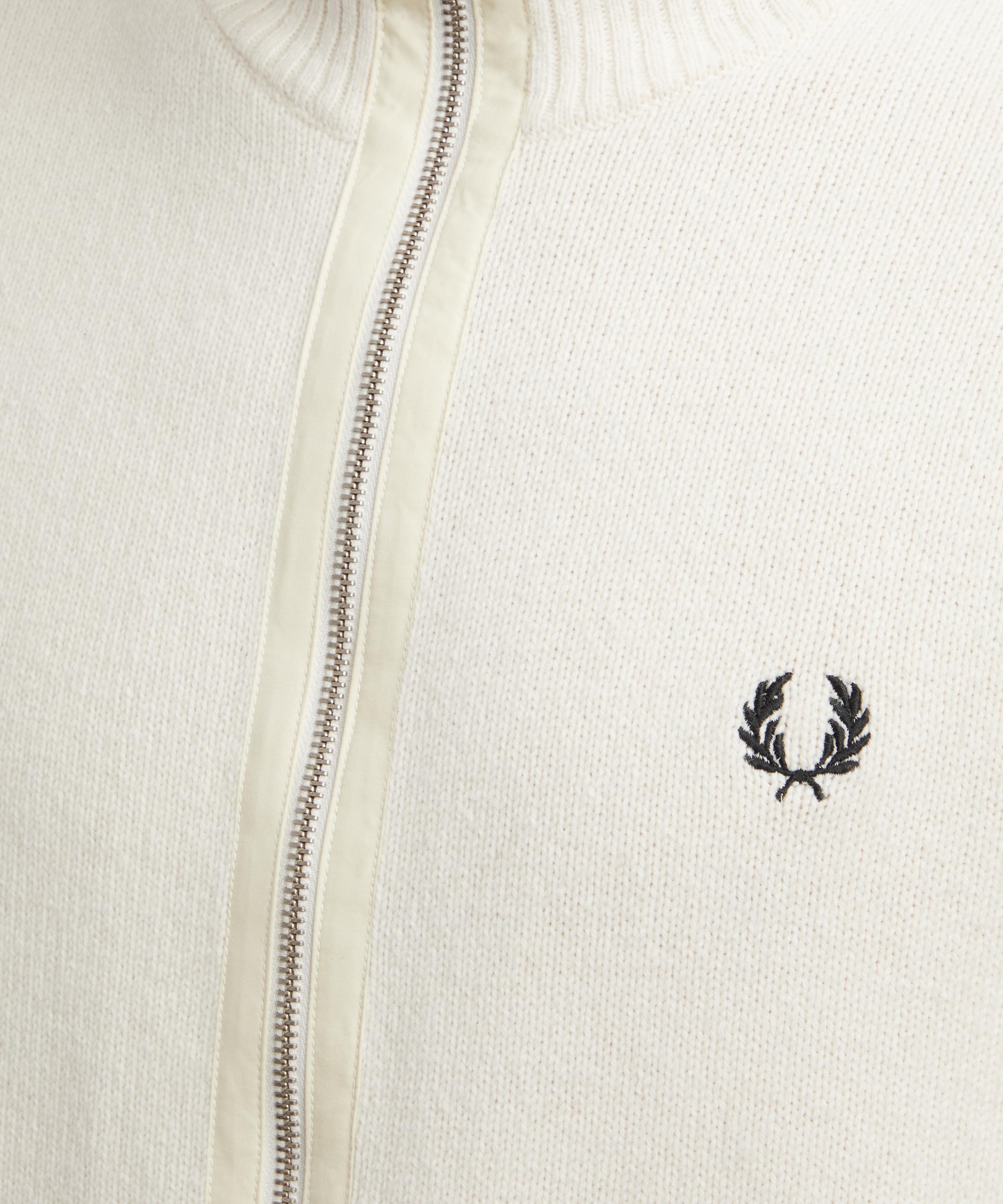 Fred Perry - Logo-Embroidered Chunky-Rib Cardigan image number 4