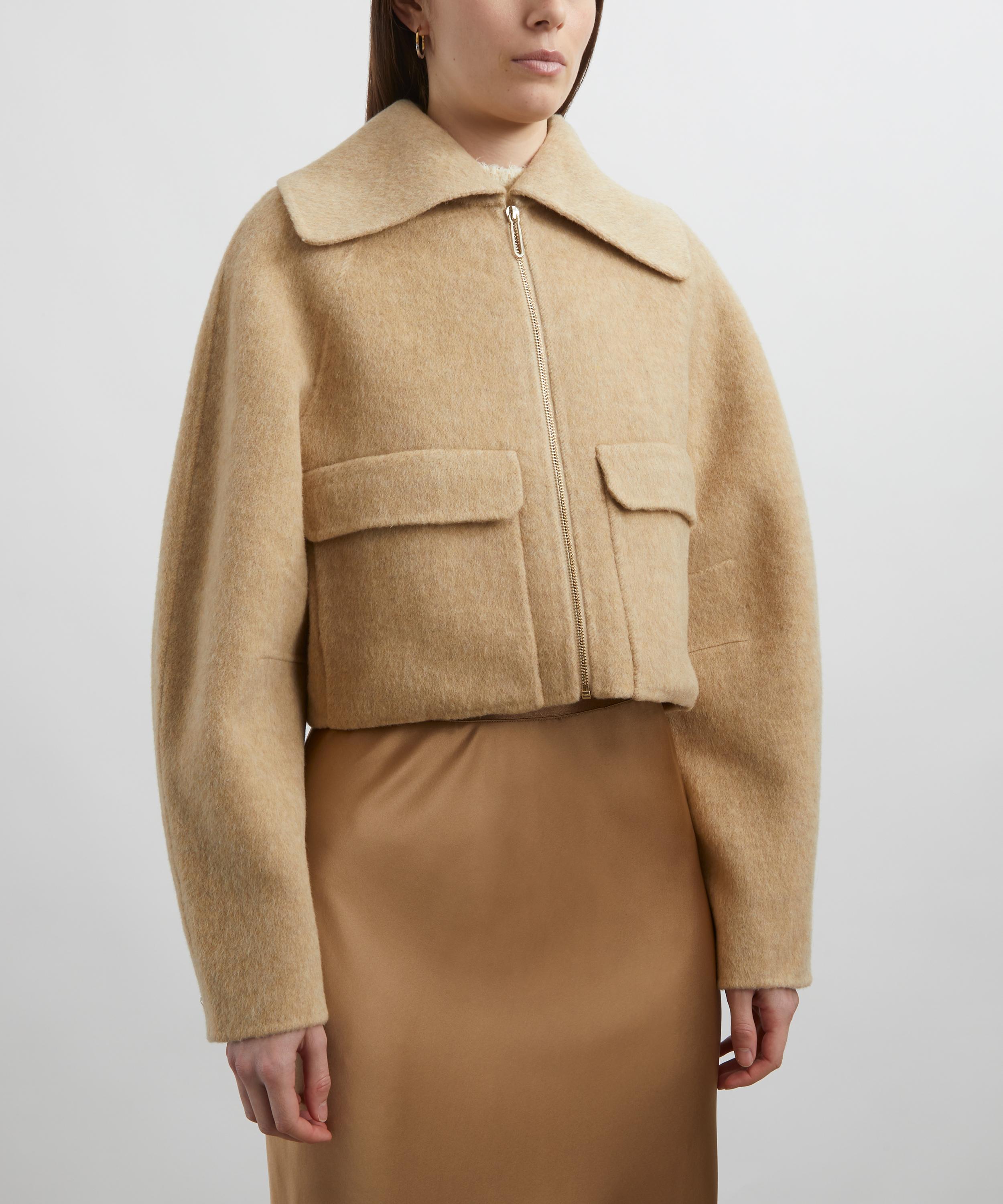 Clea - Alto Cropped Wool-Alpaca Bomber Jacket image number 2