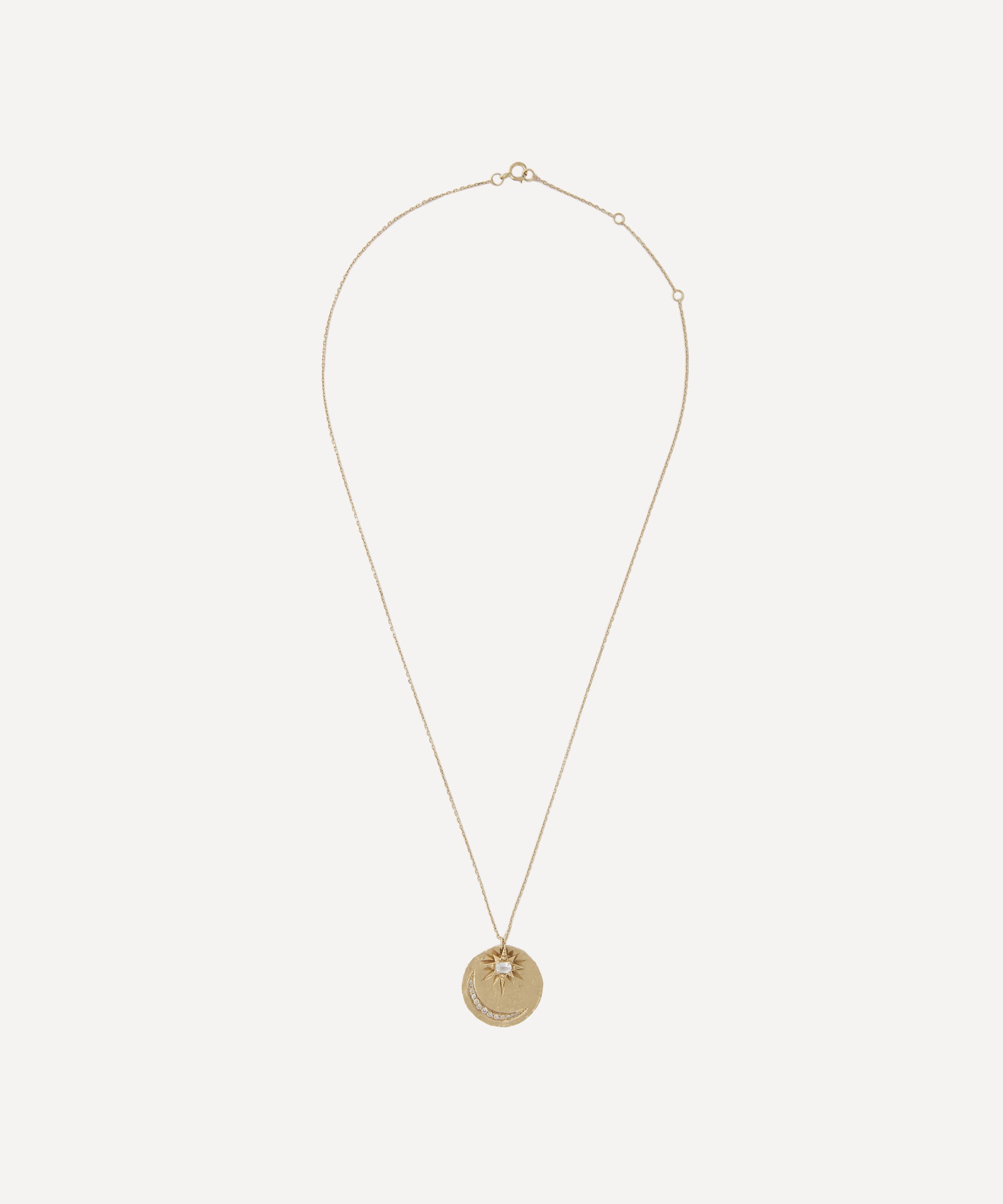 Celine Daoust - 14ct Gold Sun and Moon Medal Star Pendant Necklace image number 1