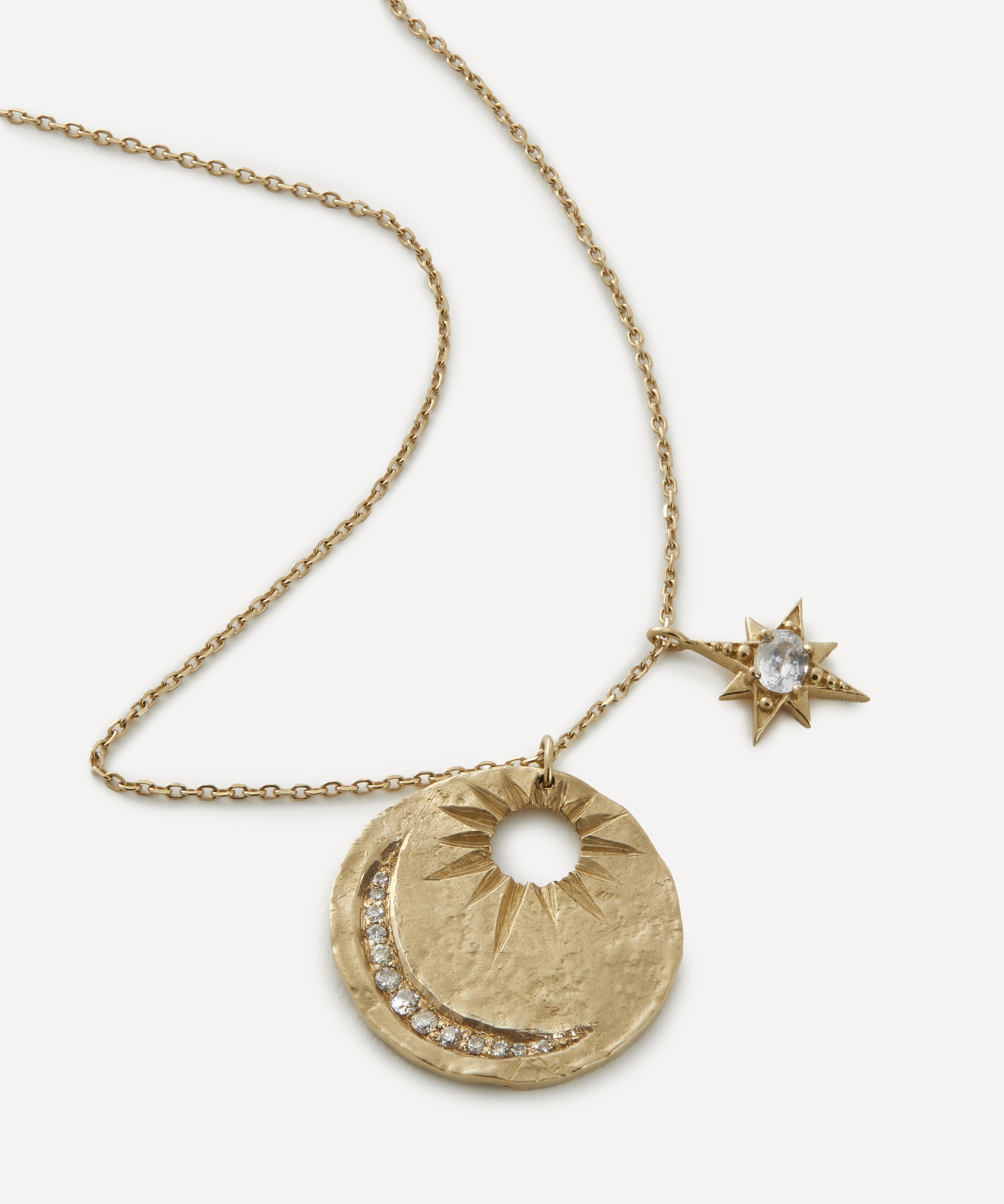 Celine Daoust - 14ct Gold Sun and Moon Medal Star Pendant Necklace image number 2