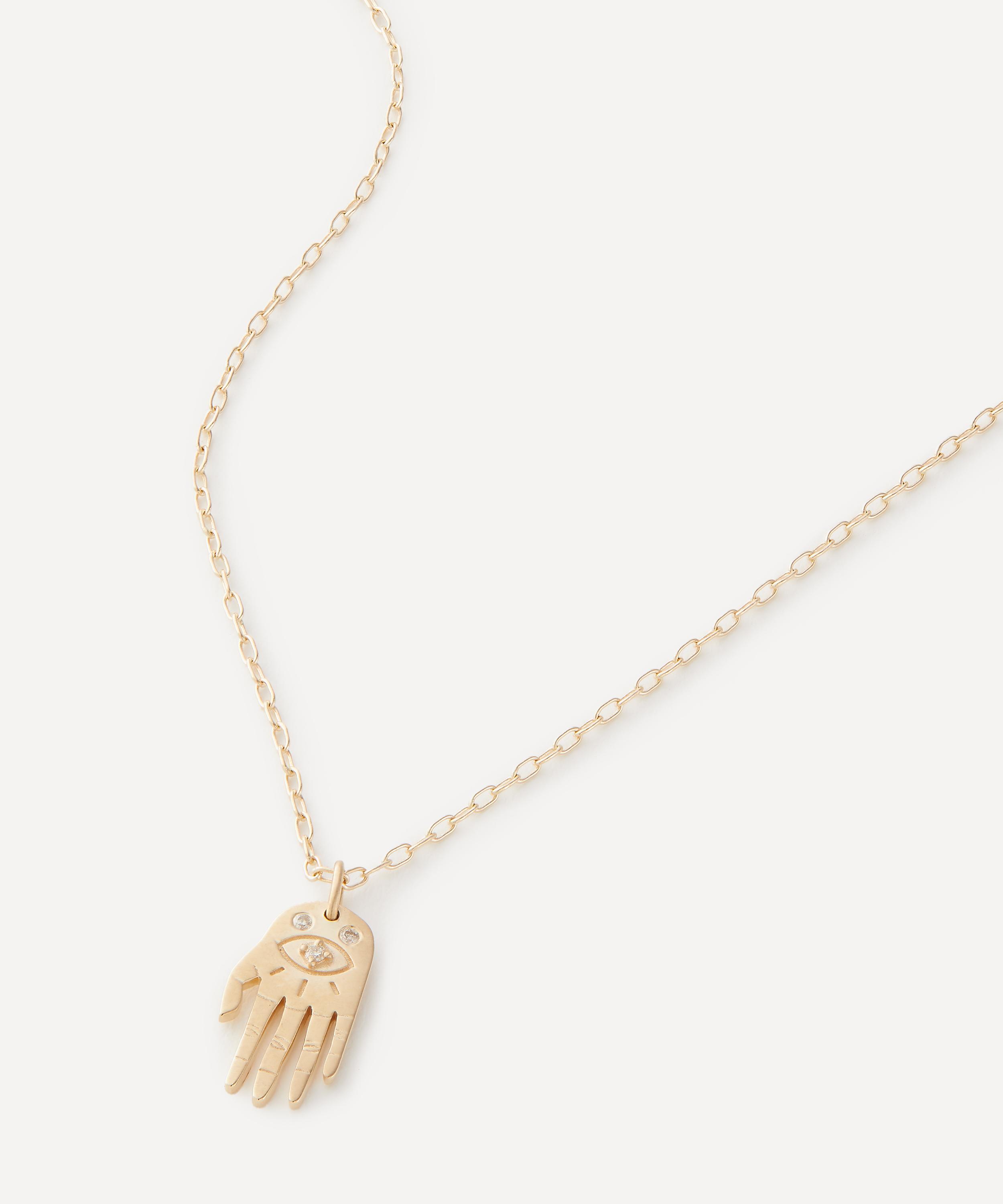 Celine Daoust - 14ct Gold Mini Dharma’s Hand Pendant Necklace image number 0
