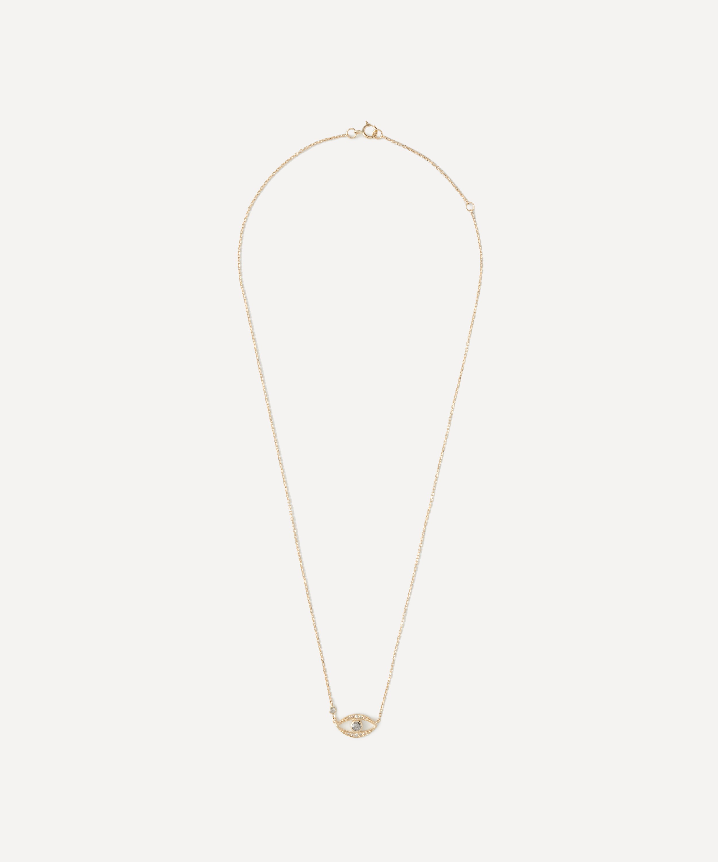 Celine Daoust - 14ct Gold Grey Diamond Eye and Diamond Pendant Necklace image number 0