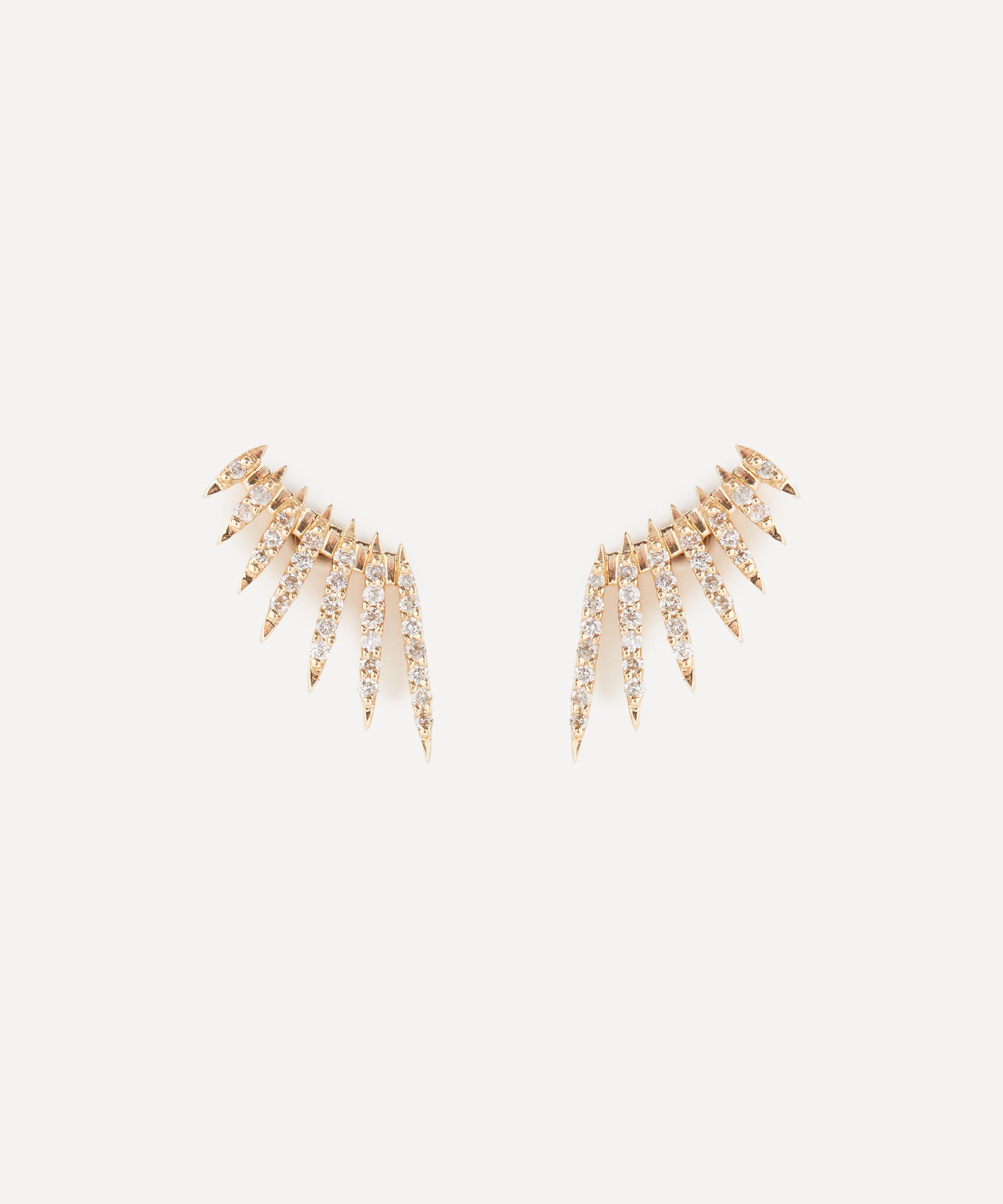 Celine Daoust - 14ct Gold Flying Wings Diamond Stud Earrings image number 0