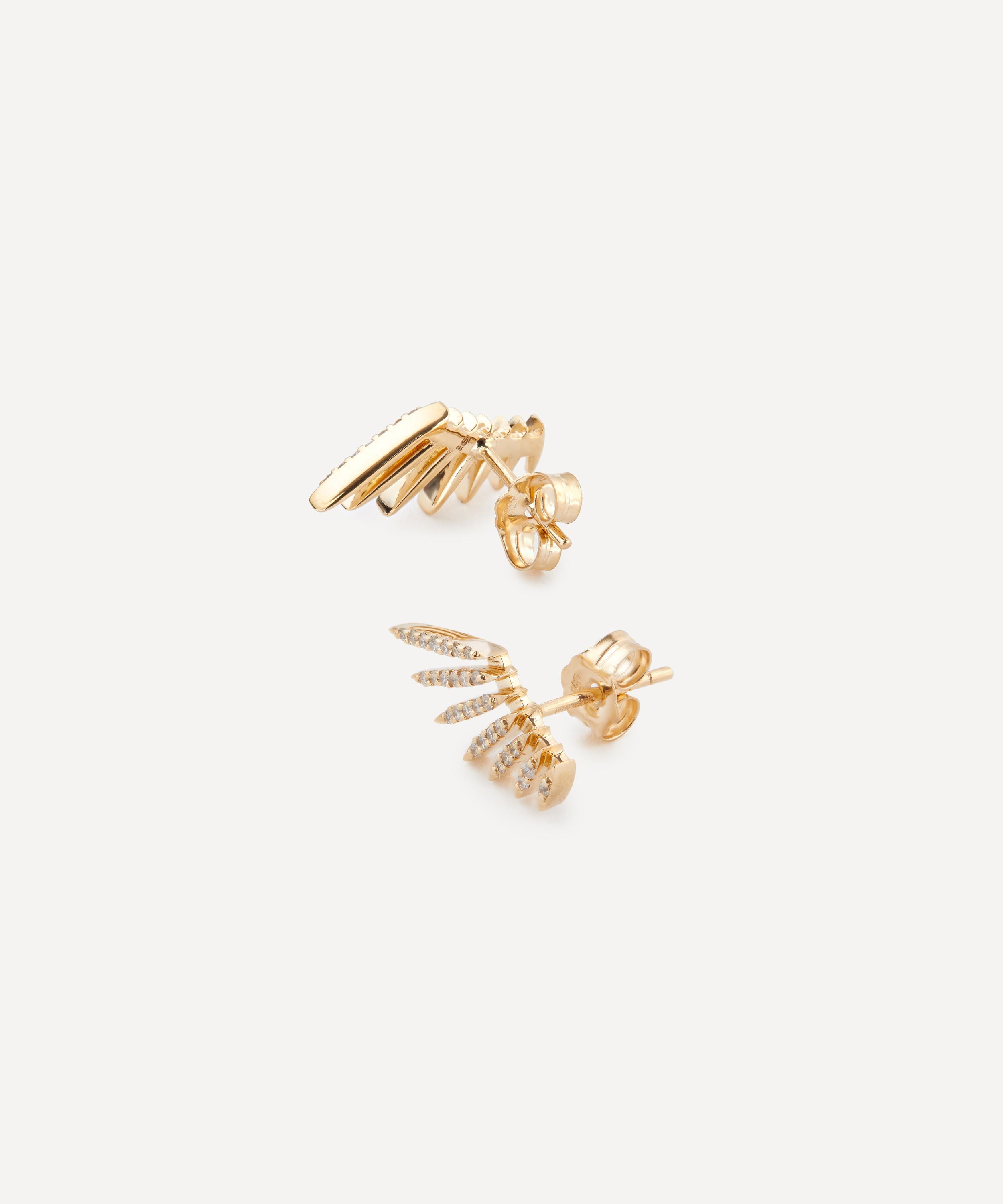 Celine Daoust - 14ct Gold Flying Wings Diamond Stud Earrings image number 1