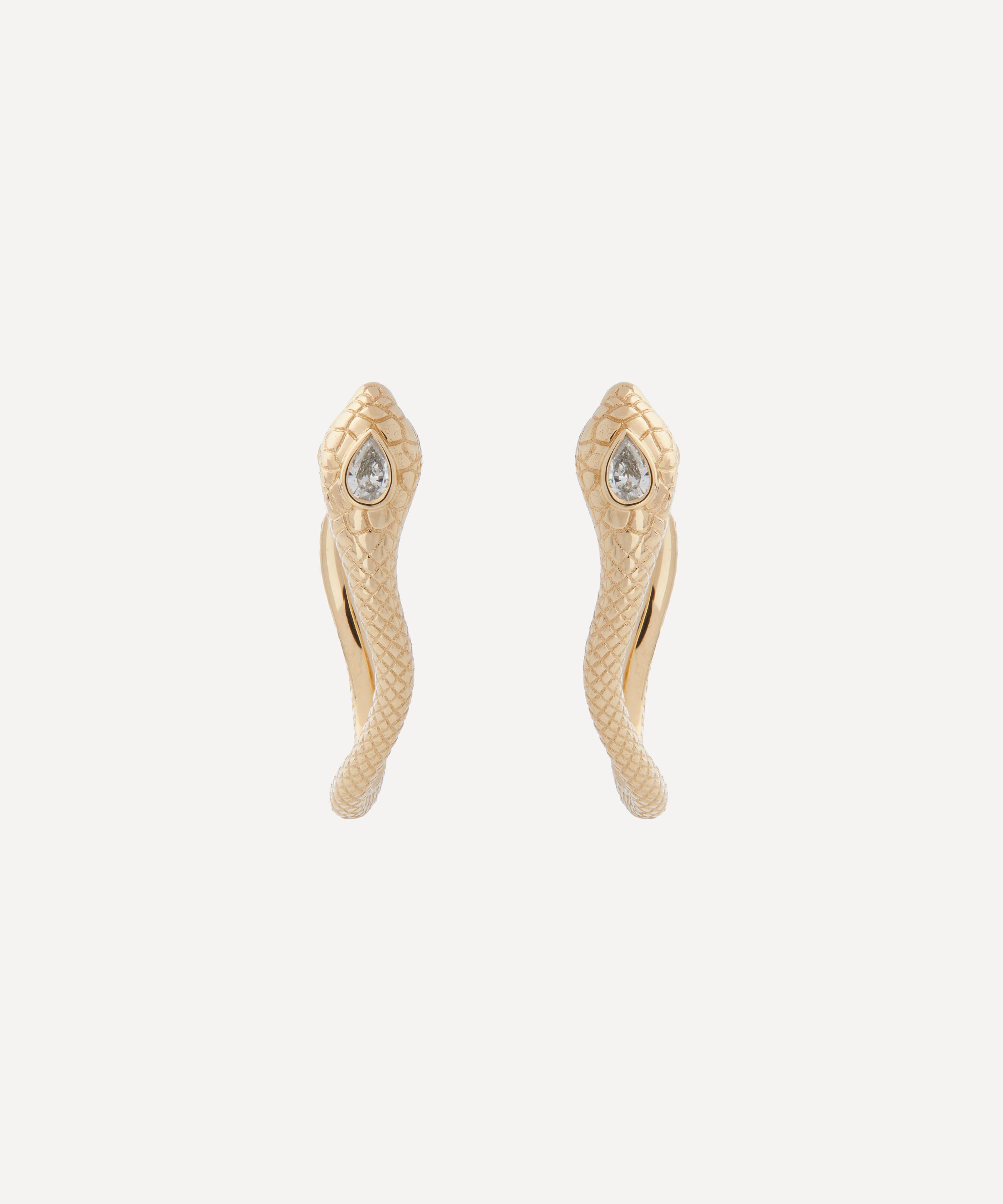 Celine Daoust - 14ct Gold Cobra Pear Diamond Stud Earrings image number 0