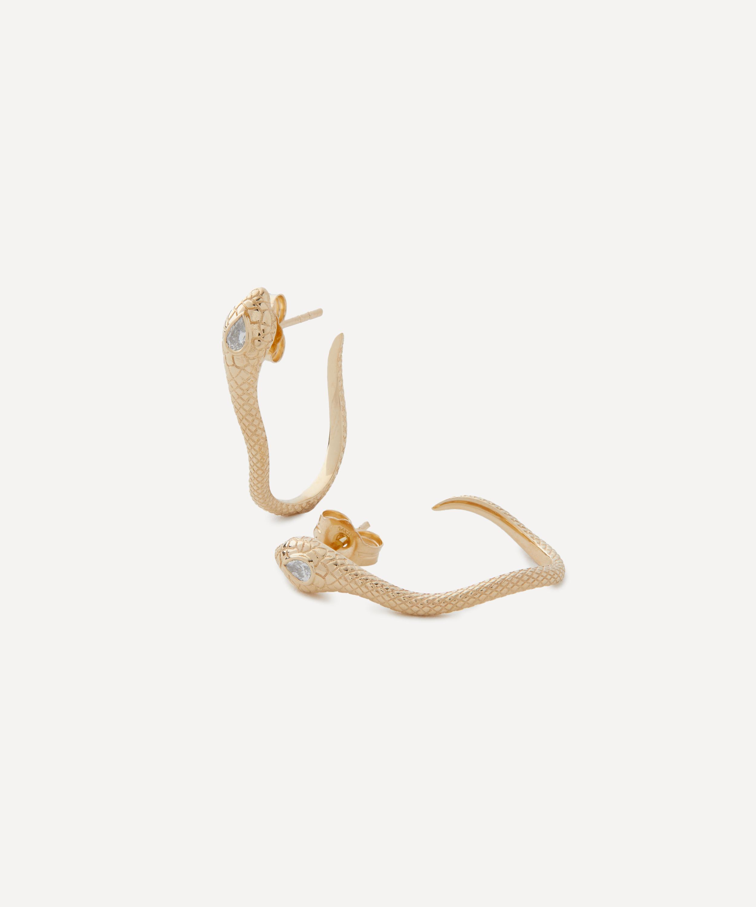 Celine Daoust - 14ct Gold Cobra Pear Diamond Stud Earrings image number 1