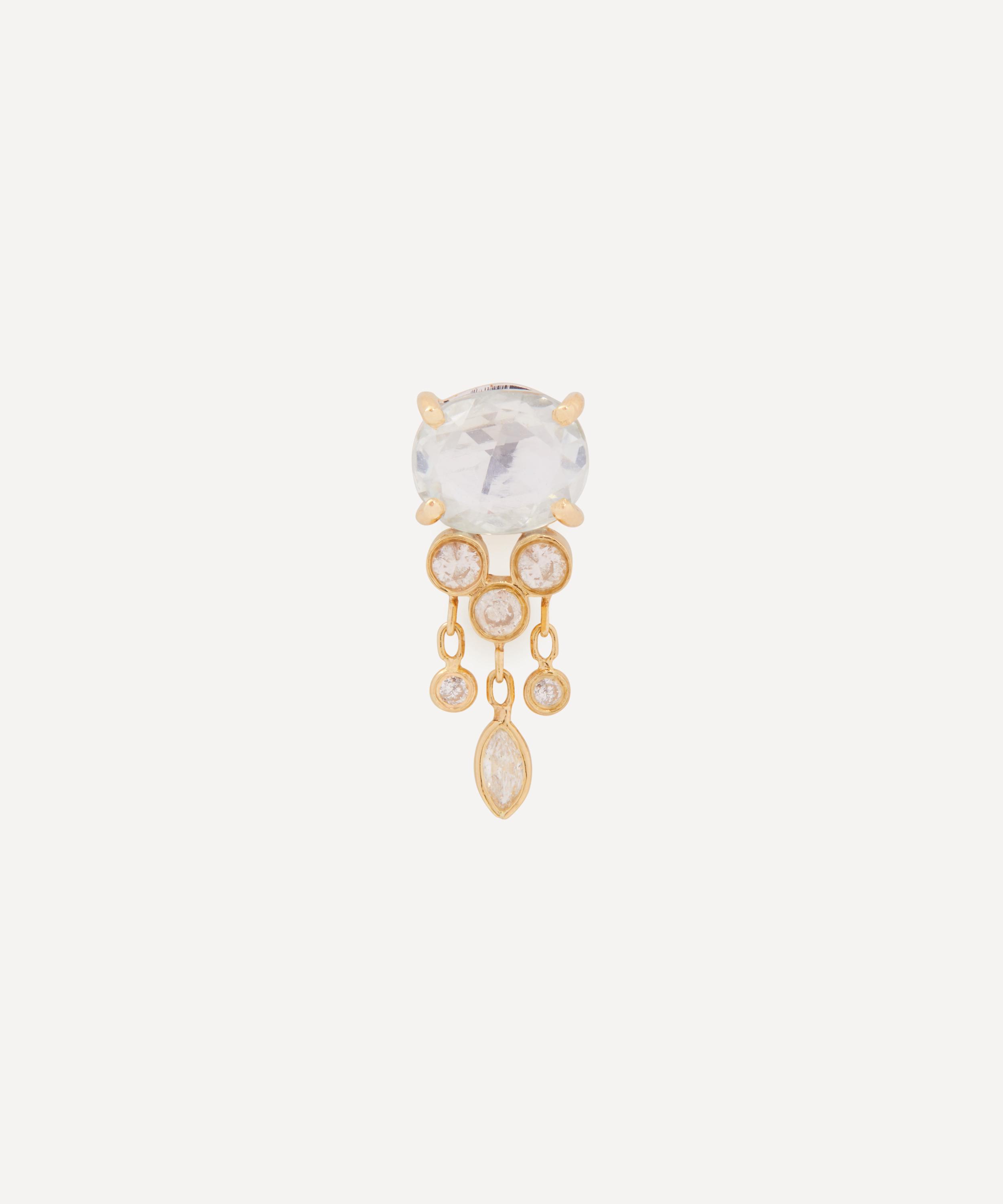 Celine Daoust - 14ct Gold Sapphire and Diamond Jellyfish Drop Earring image number 0