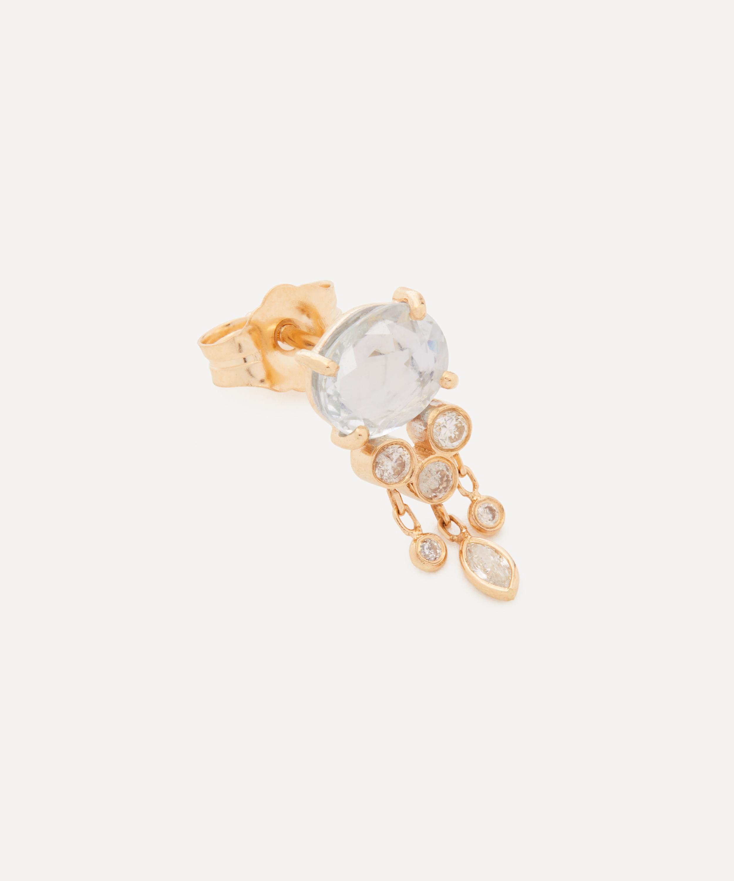 Celine Daoust - 14ct Gold Sapphire and Diamond Jellyfish Drop Earring image number 1