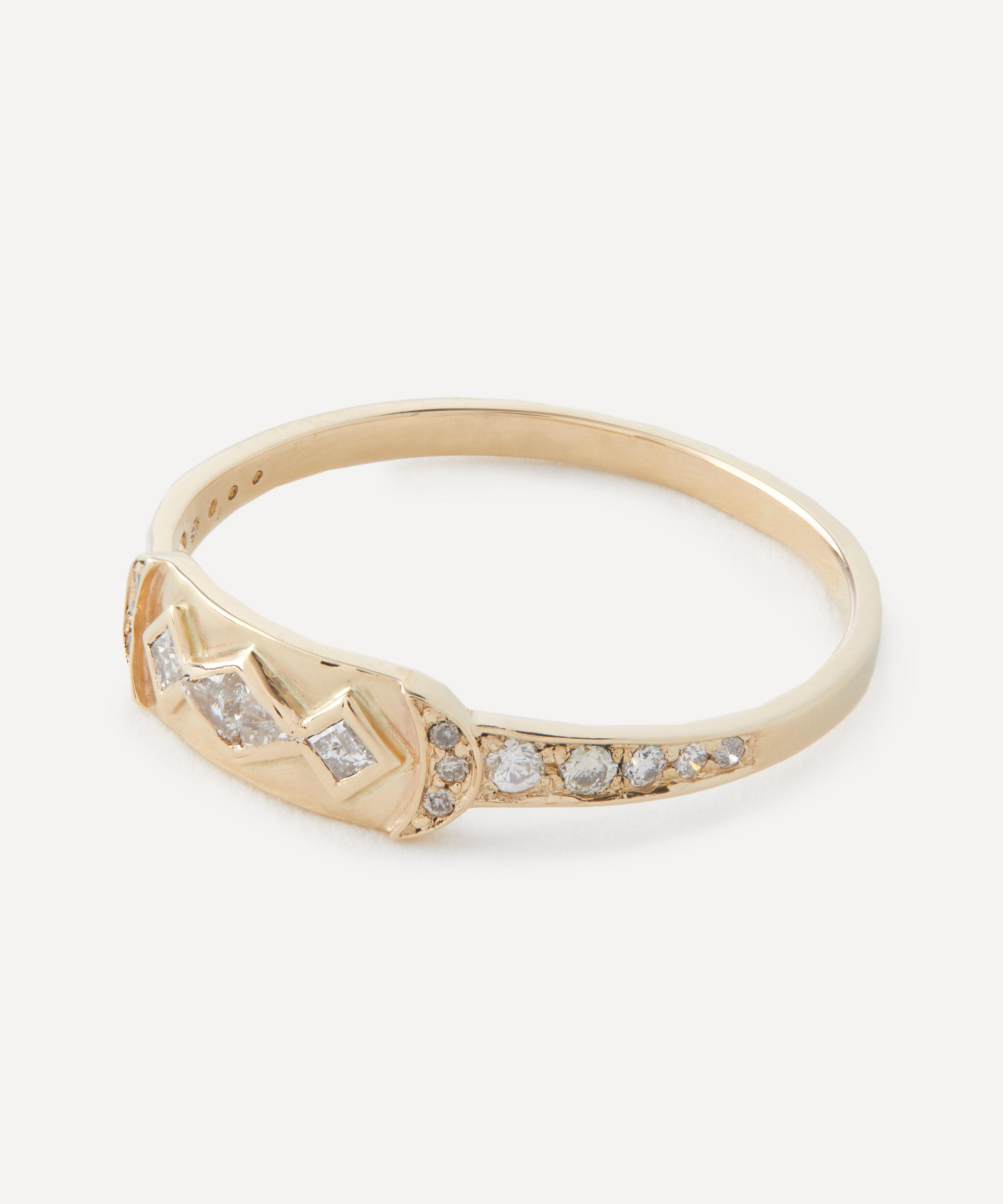 Celine Daoust - 14ct Gold Geometric Diamond Totem Ring image number 1