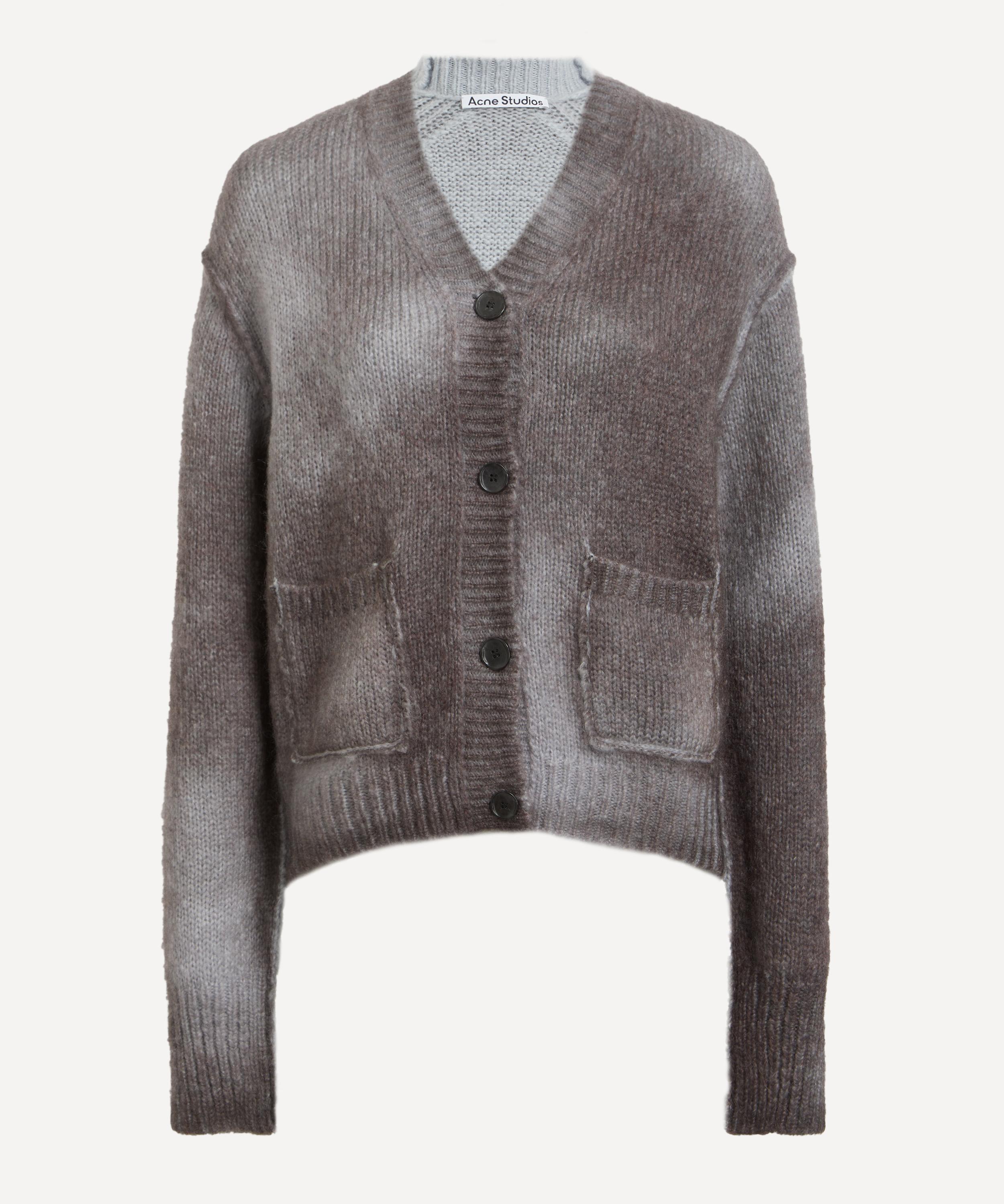 Acne Studios - Sprayed Knit Anthracite Grey Cardigan image number 0