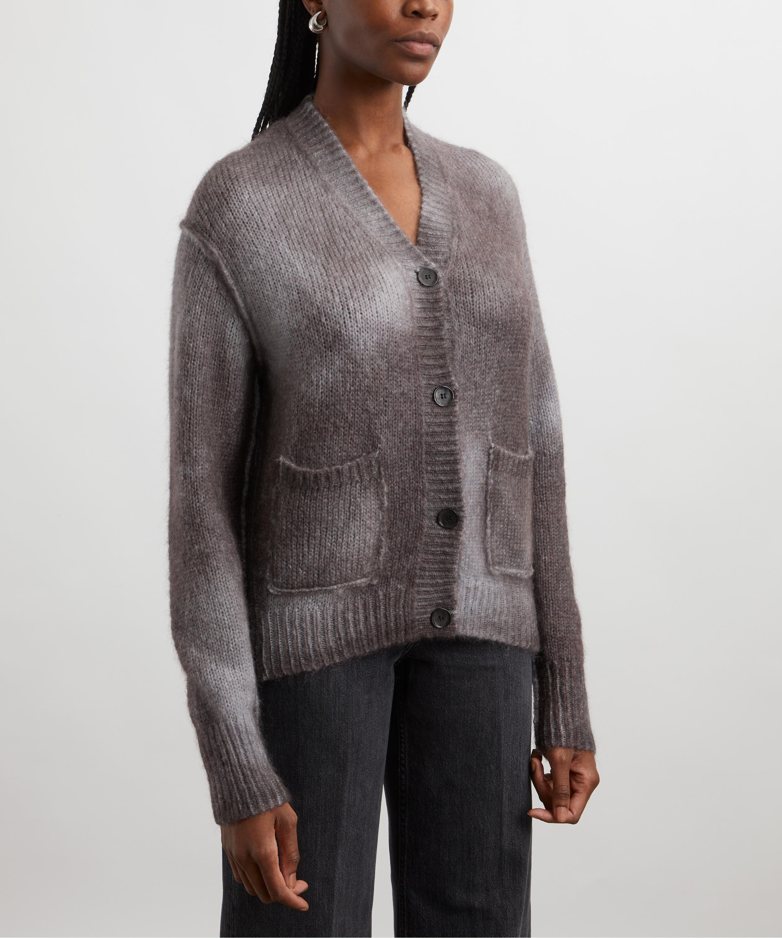 Acne Studios - Sprayed Knit Anthracite Grey Cardigan image number 2