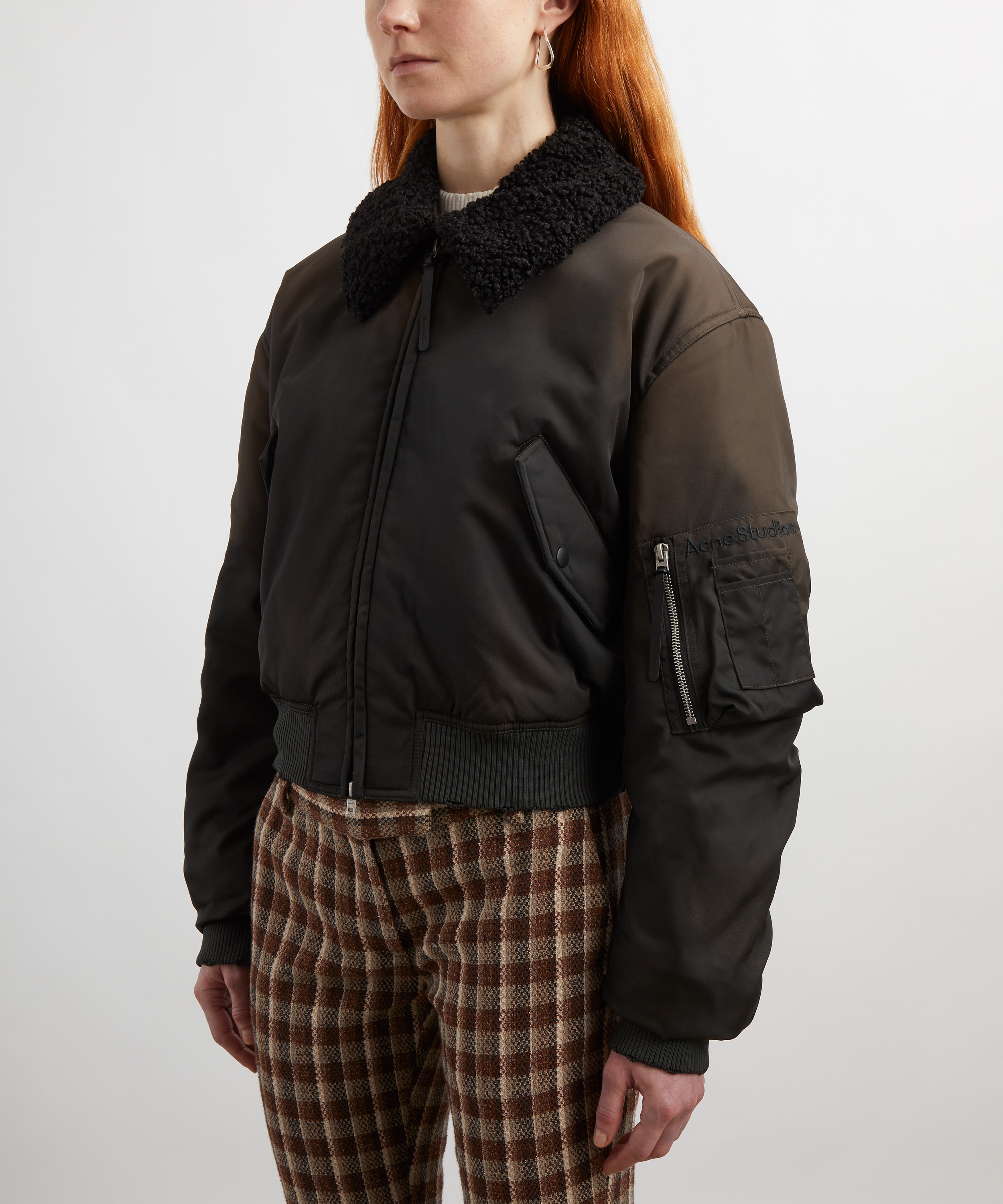 Acne Studios - Furry Collar Bomber Jacket image number 2