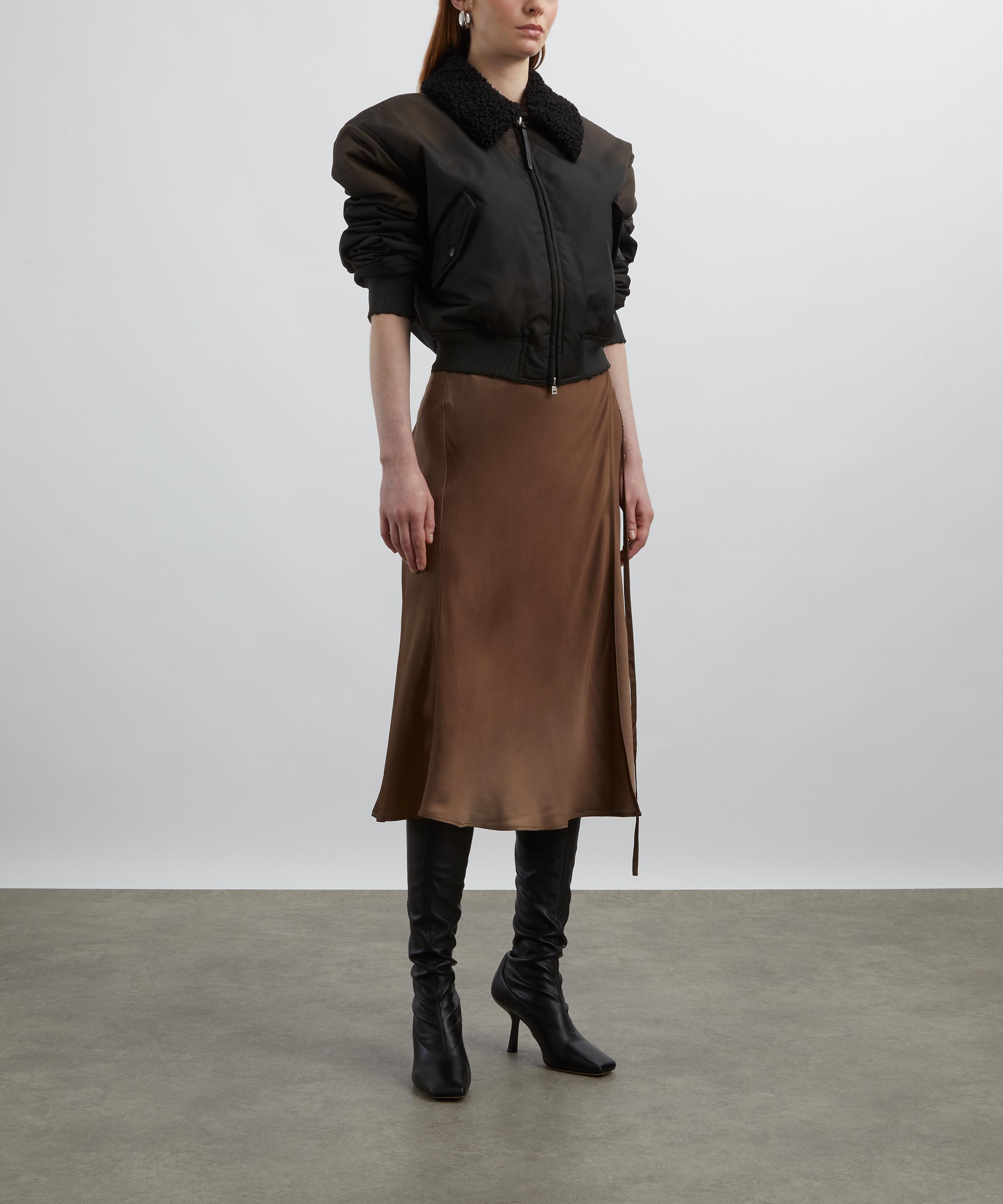 Acne Studios - Golden Brown Satin Midi Skirt image number 1