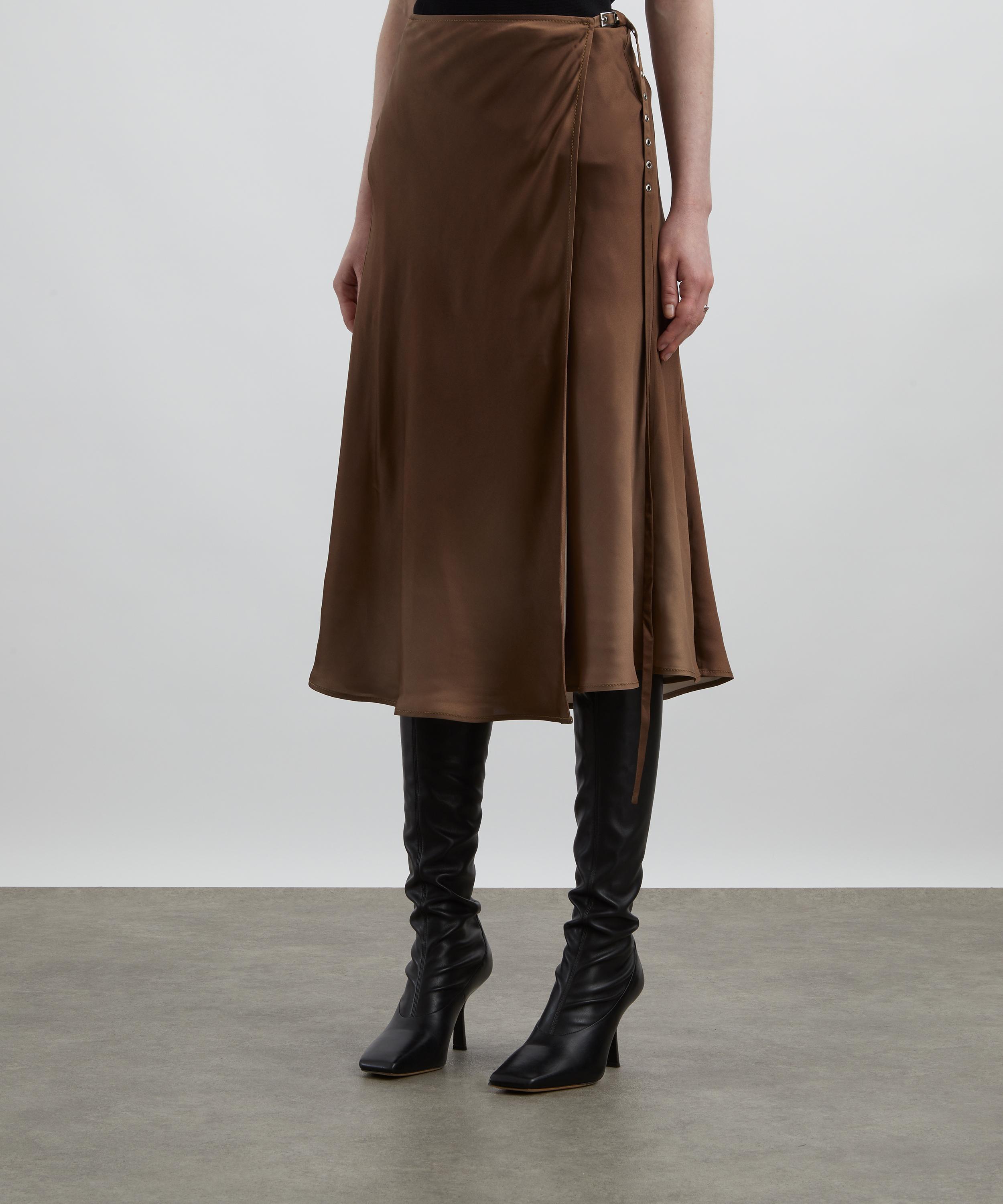 Acne Studios - Golden Brown Satin Midi Skirt image number 2