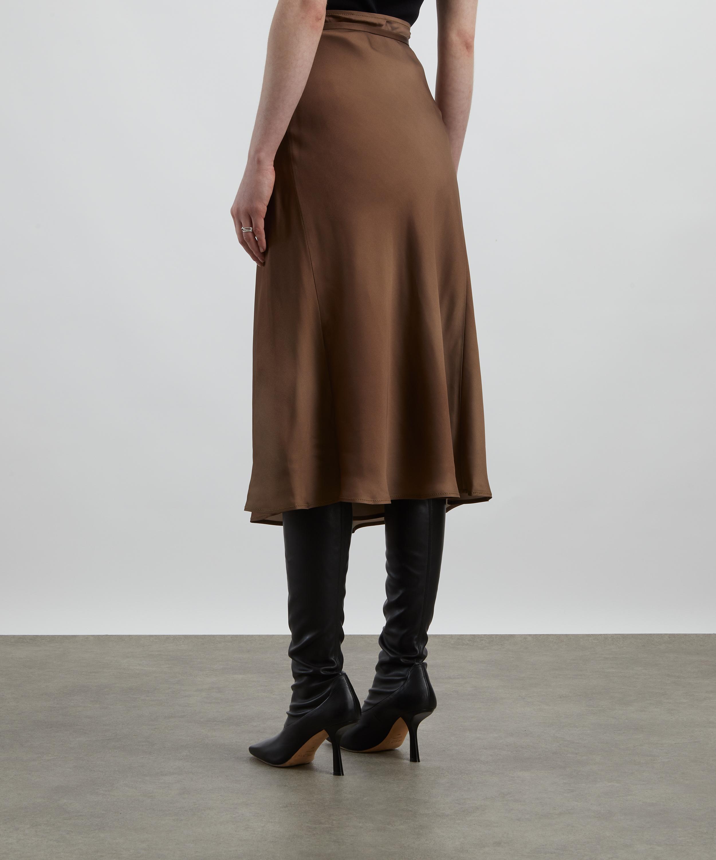 Acne Studios - Golden Brown Satin Midi Skirt image number 3