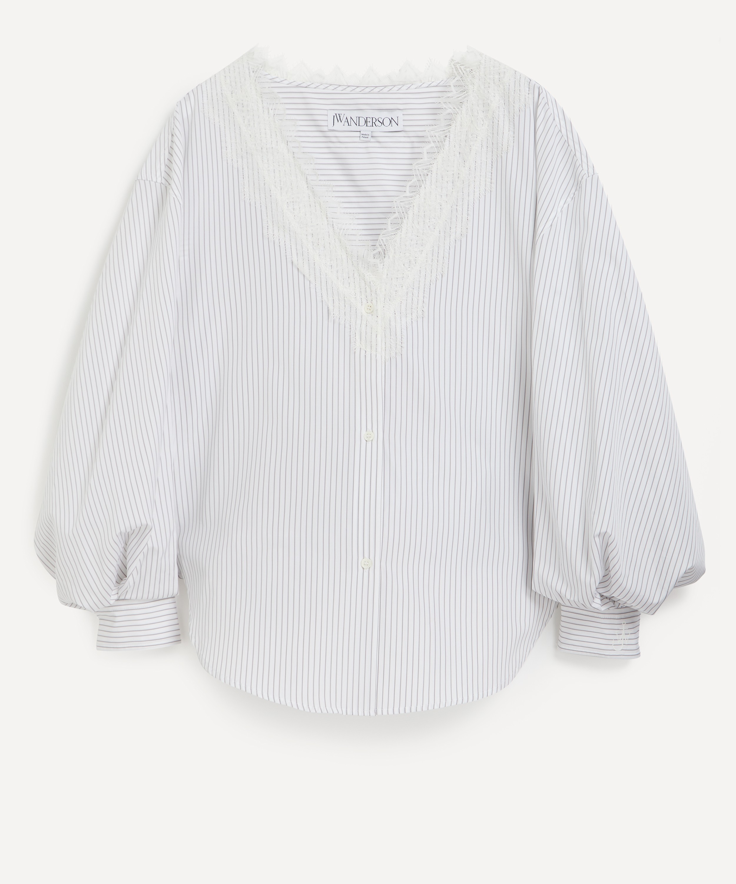 JW Anderson - V-Neck Lace Trim Shirt image number 0