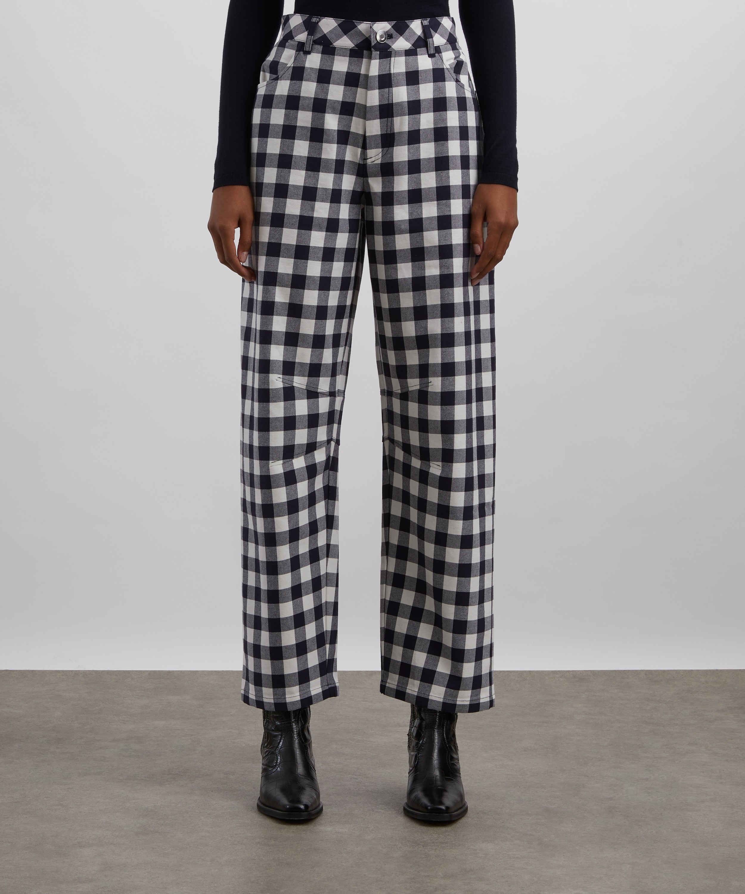 Aligne - Ned Check Barrel-Leg Trousers image number 2