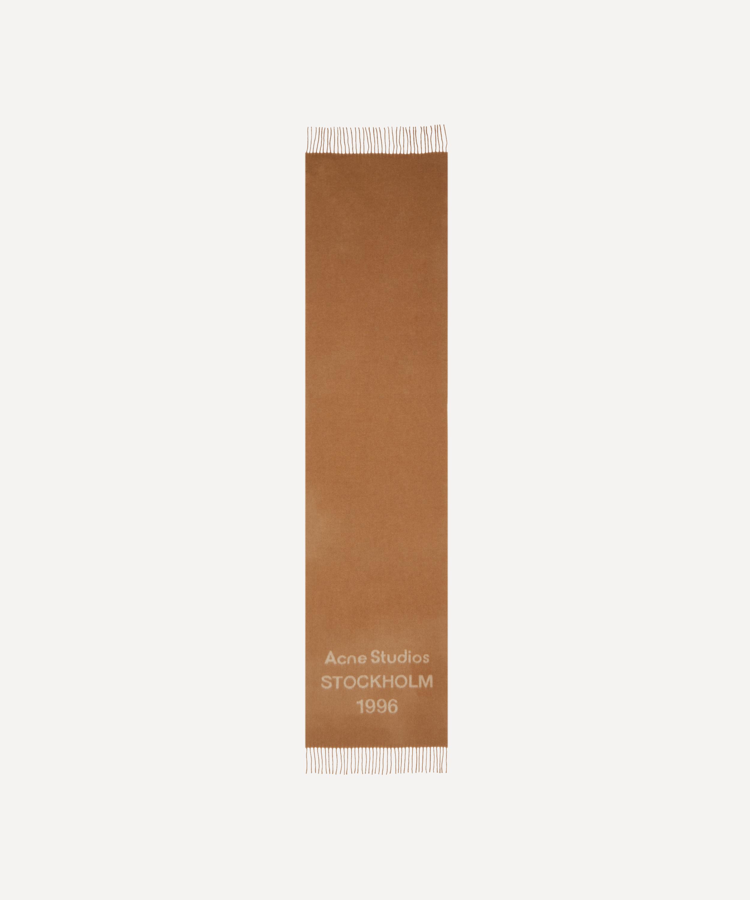 Acne Studios - Logo Jacquard Camel Scarf image number 0