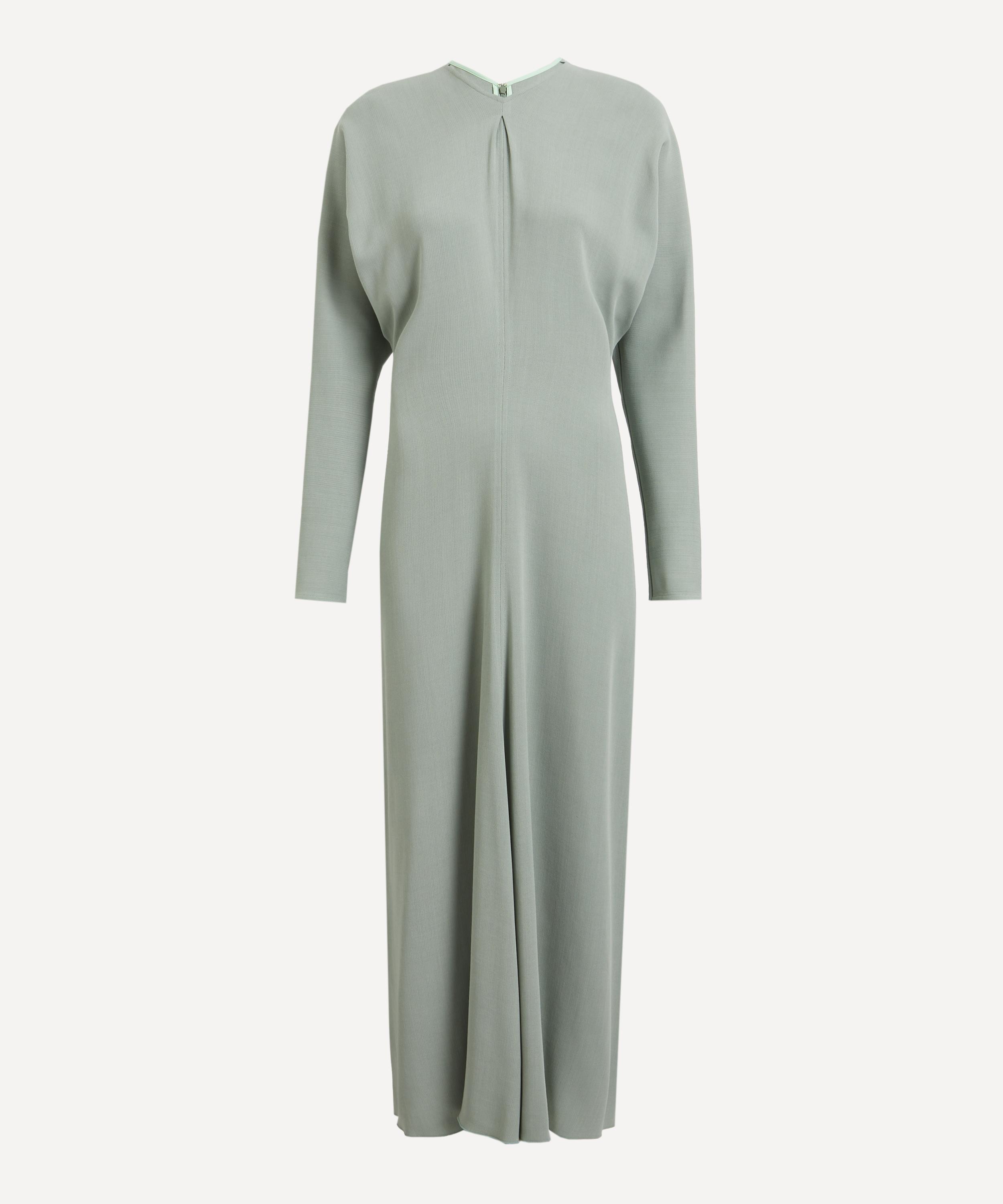 Victoria Beckham - Wasabi Long Sleeve Draped Midi Dress