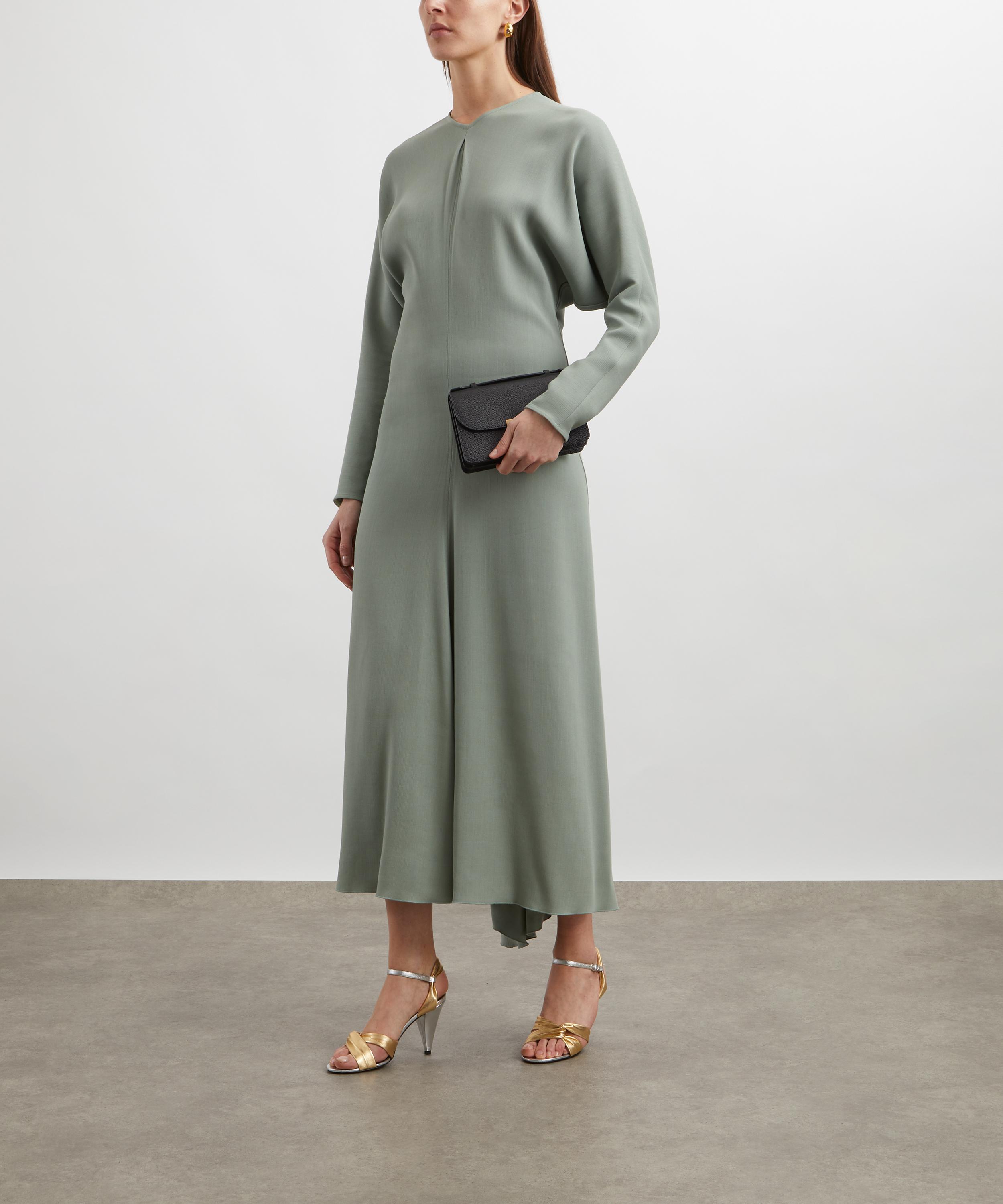 Victoria Beckham - Wasabi Long Sleeve Draped Midi Dress image number 1