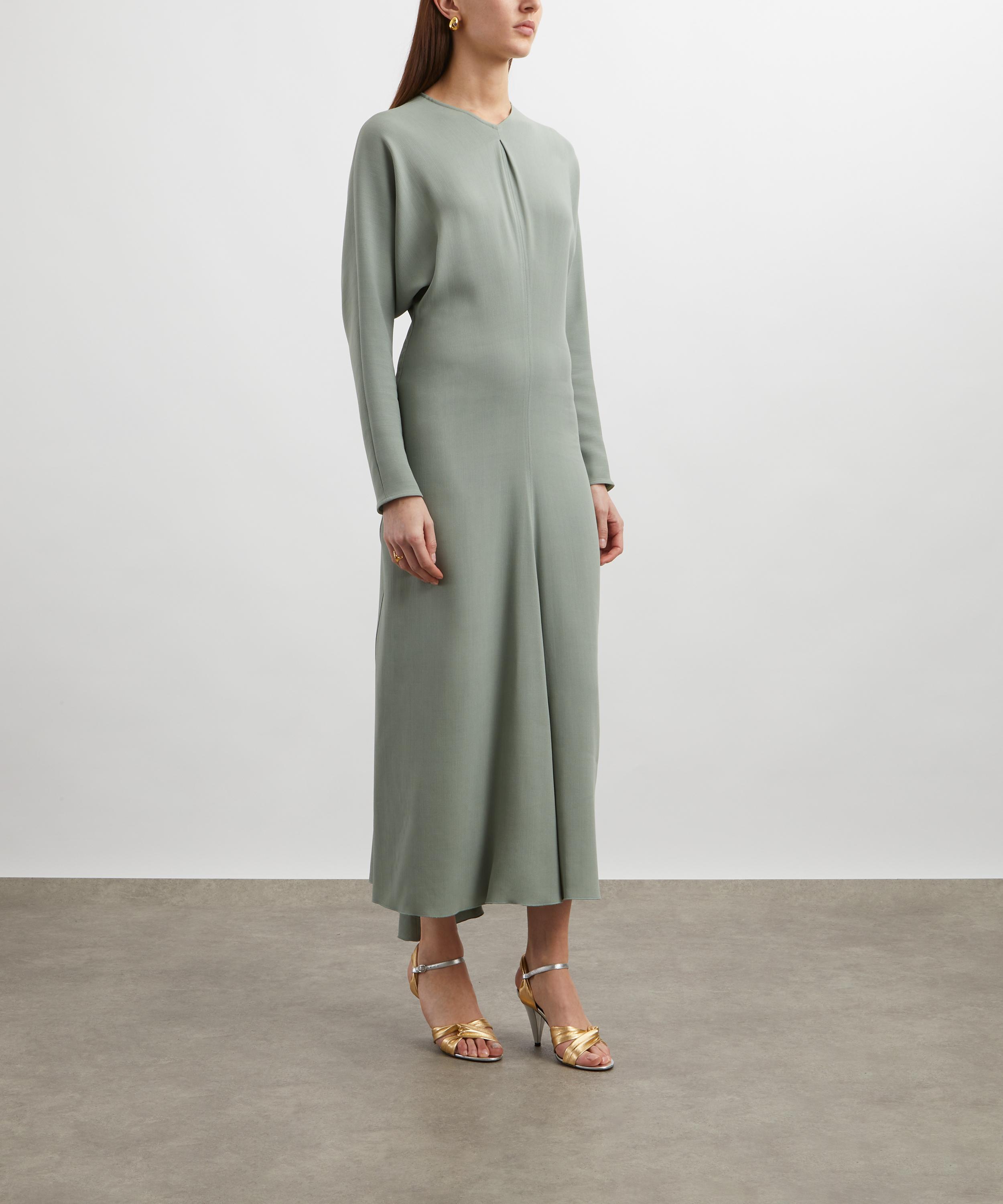 Victoria Beckham - Wasabi Long Sleeve Draped Midi Dress image number 2