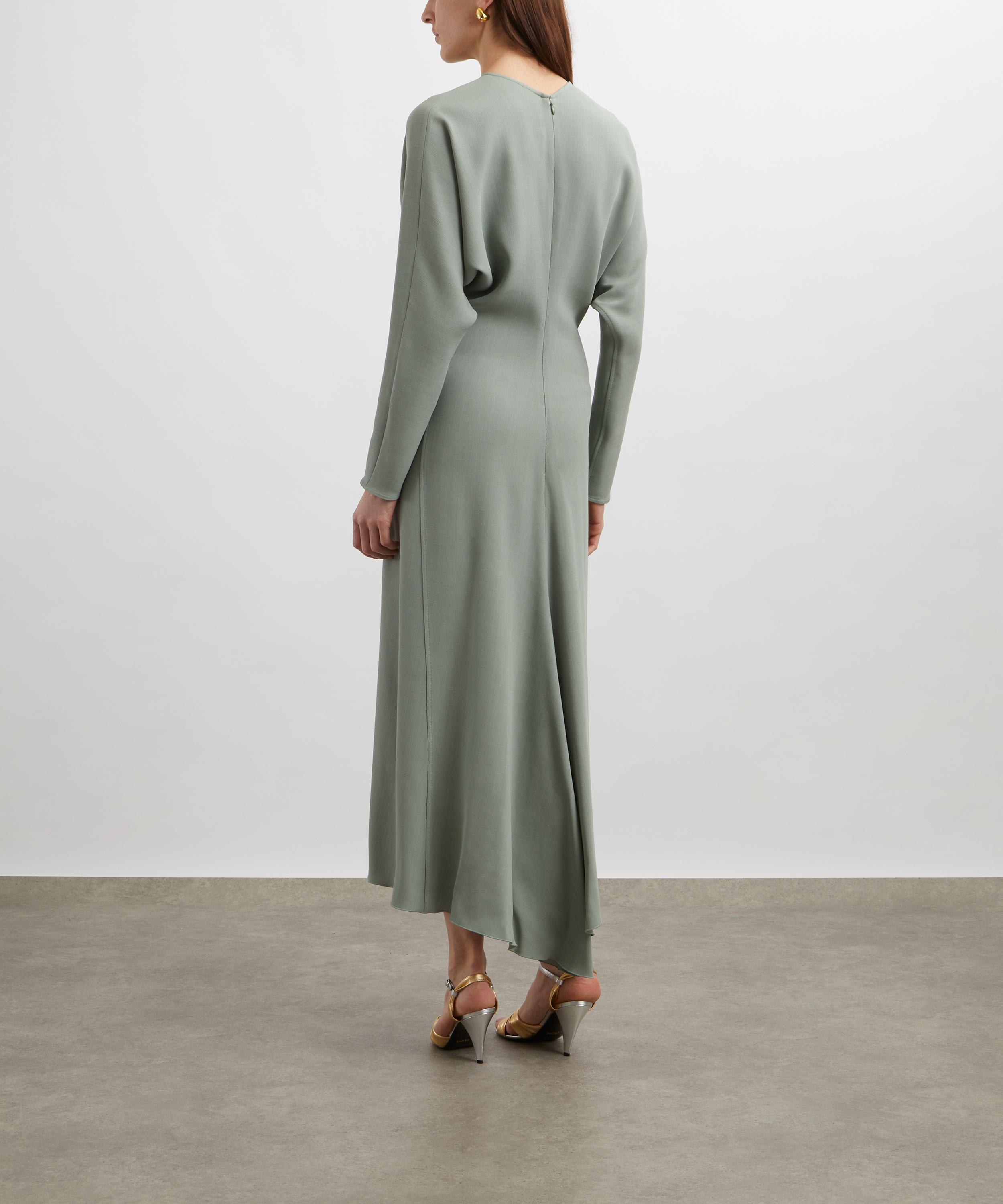 Victoria Beckham - Wasabi Long Sleeve Draped Midi Dress image number 3