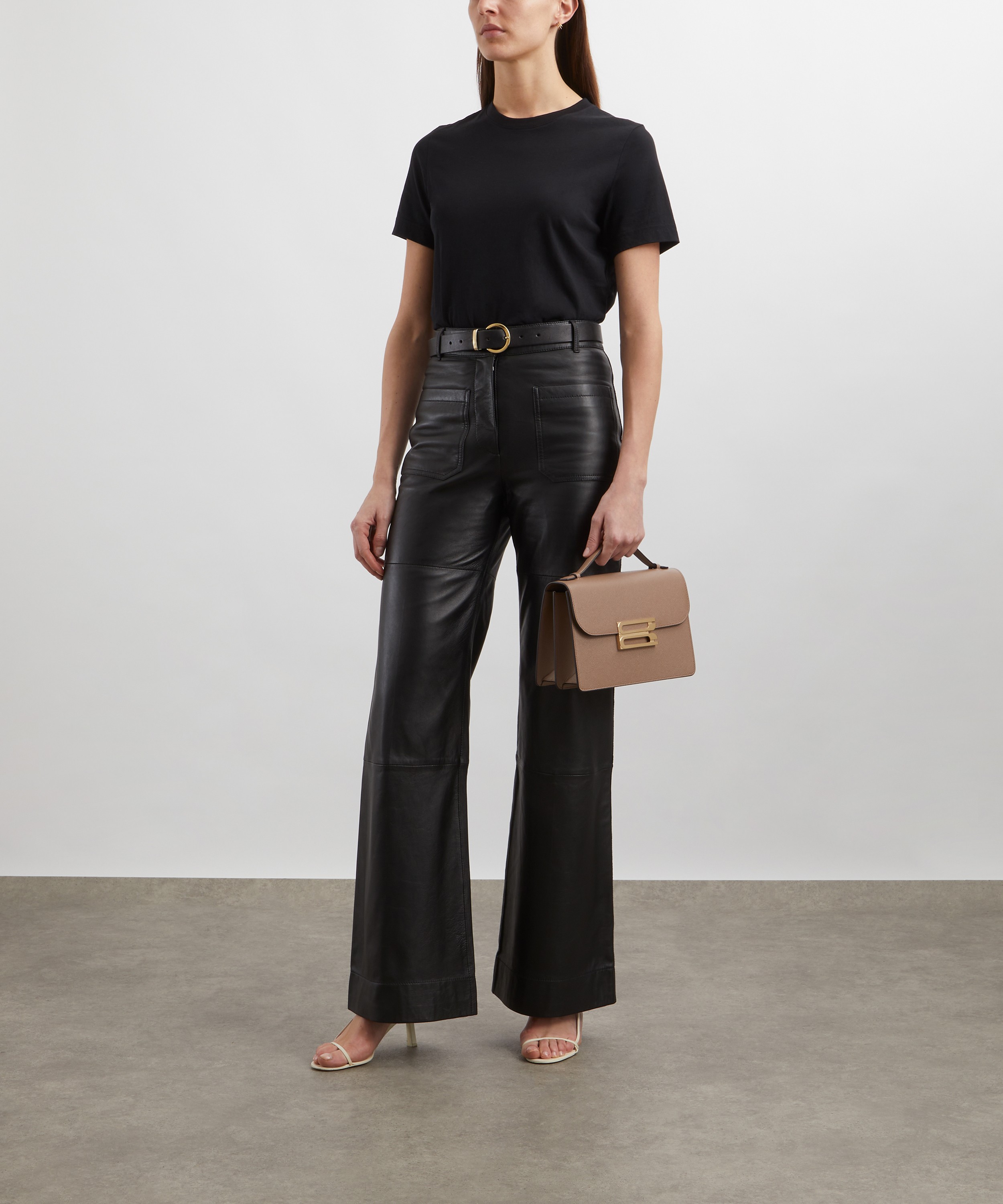 Victoria Beckham - Alina High Waisted Leather Trousers image number 1