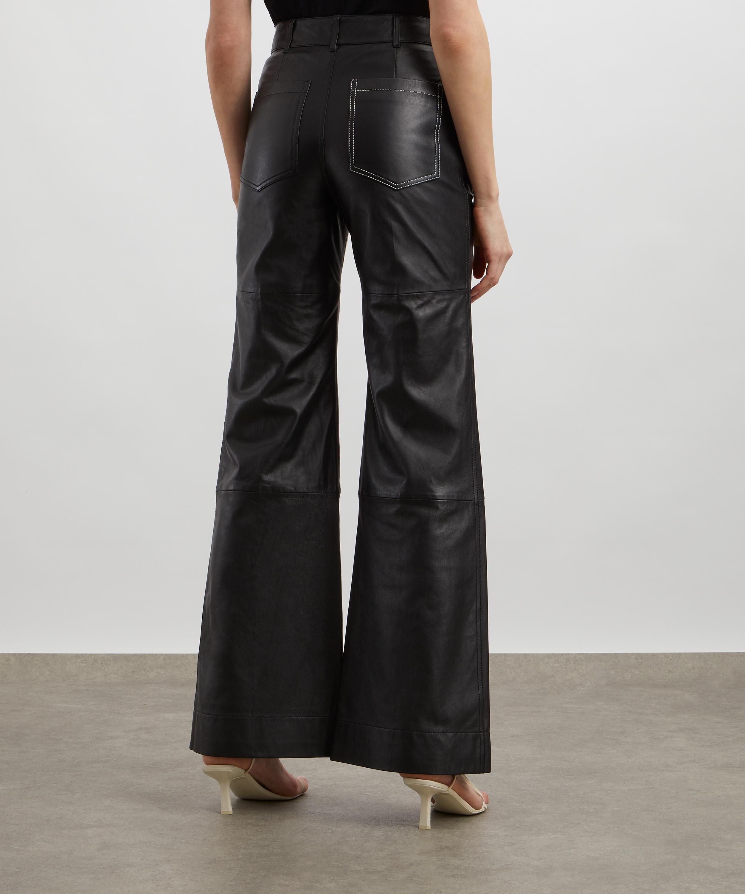 Victoria Beckham - Alina High Waisted Leather Trousers image number 3