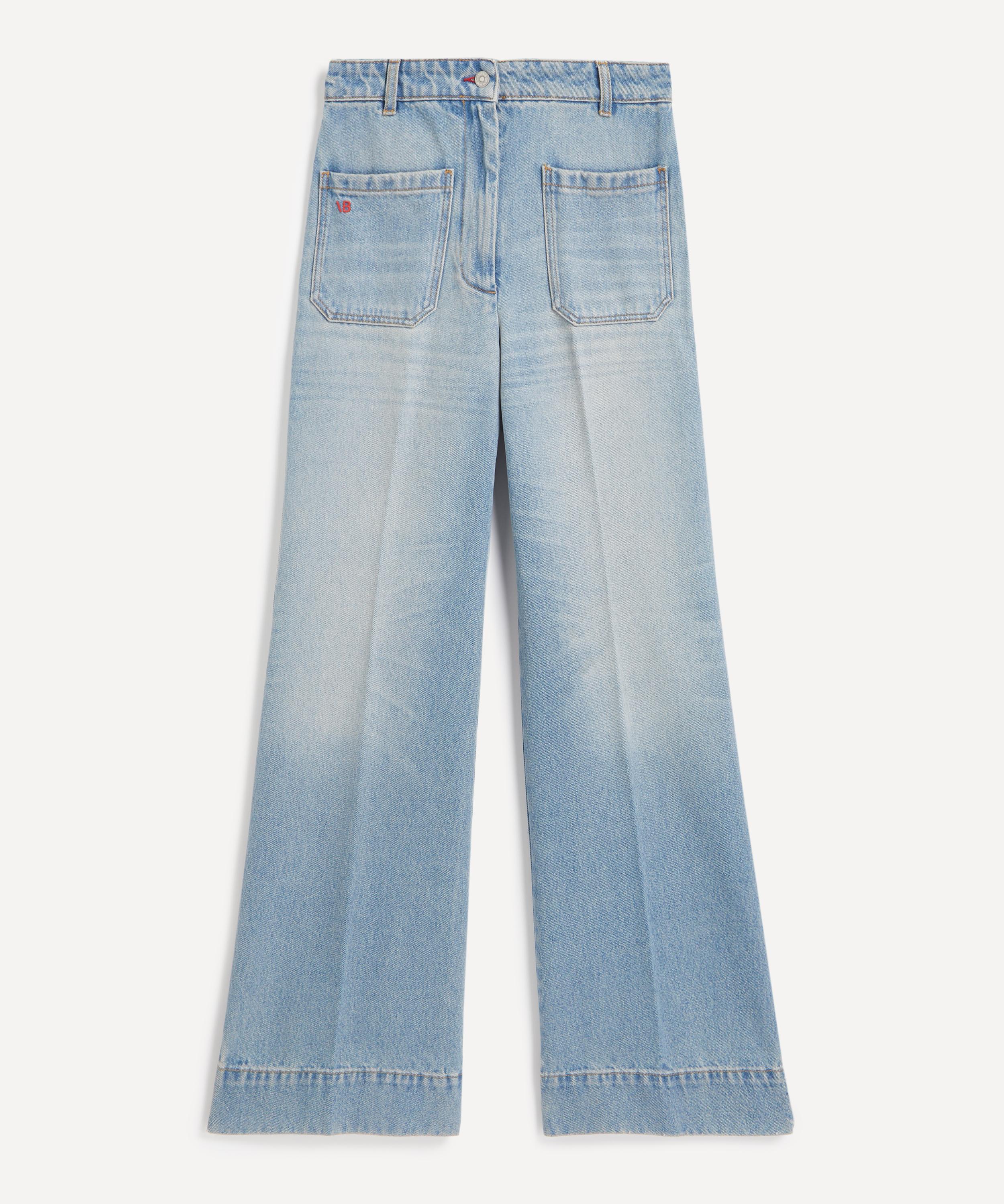 Victoria Beckham - Alina High Waist Jeans in Pale Blue Wash