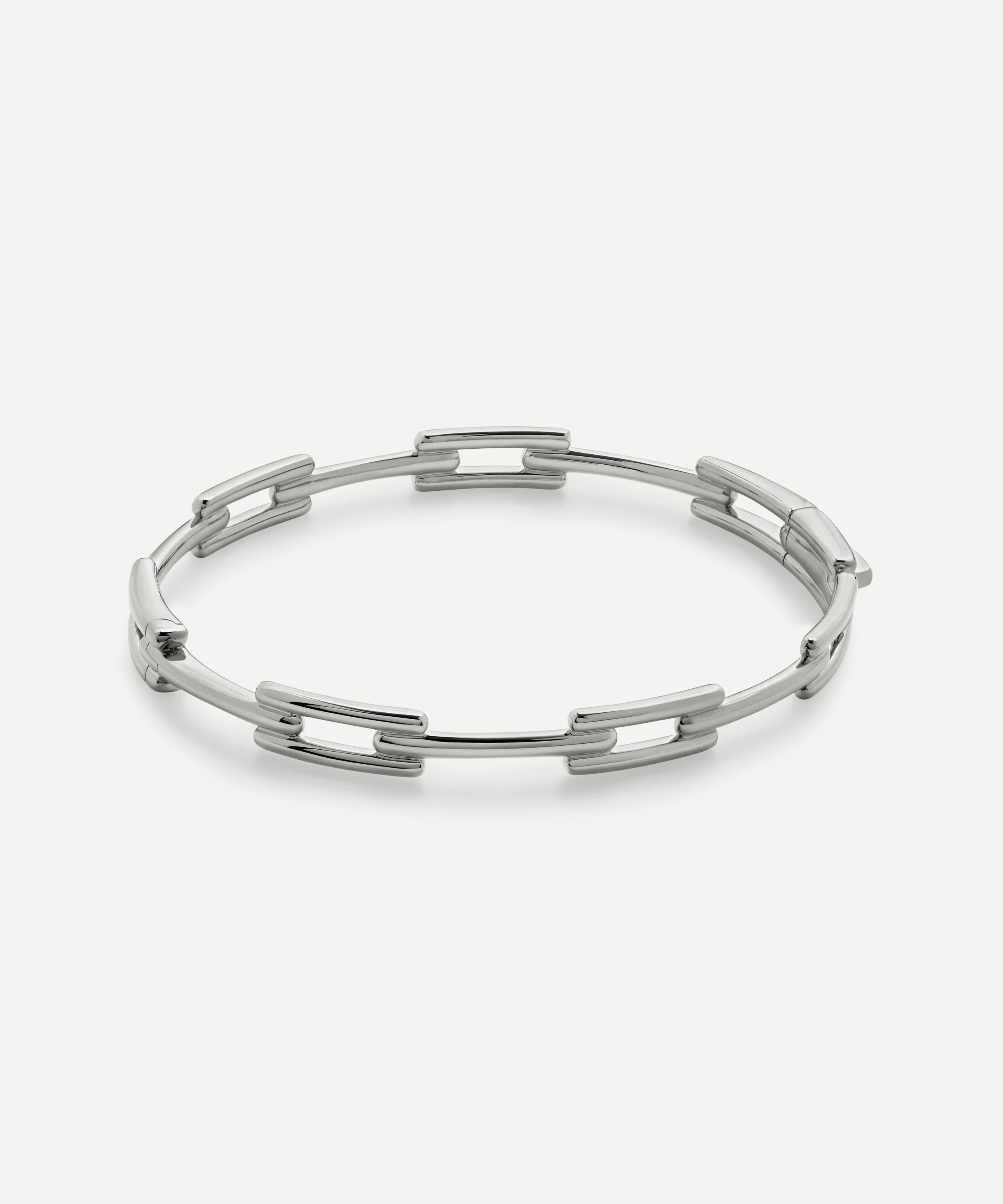 Monica Vinader - Sterling Silver Signature Link Skinny Bangle Bracelet image number 0