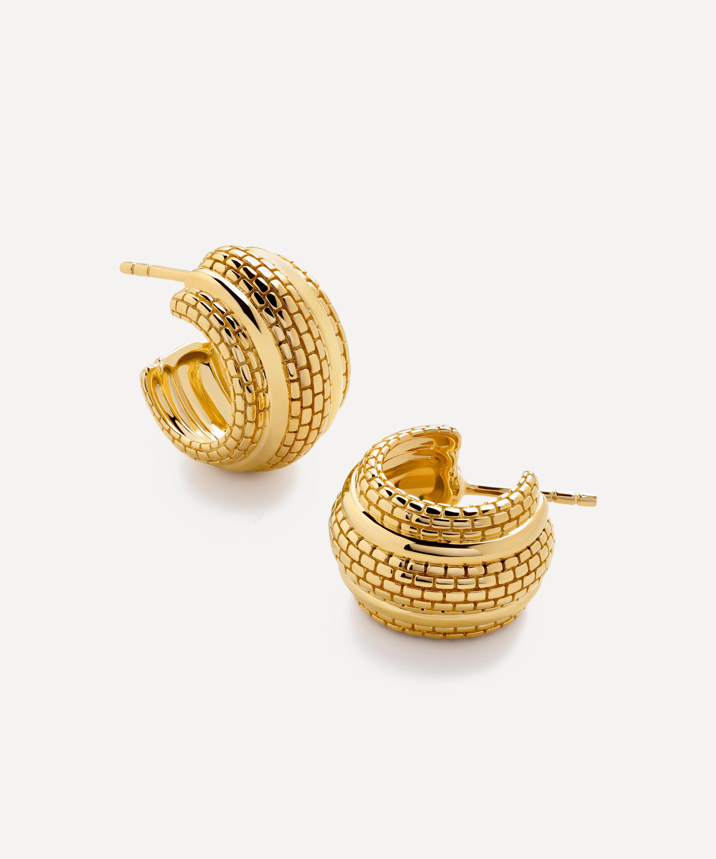 Monica Vinader - 18ct Gold-Plated Vermeil Silver Heirloom Small Hoop Earrings