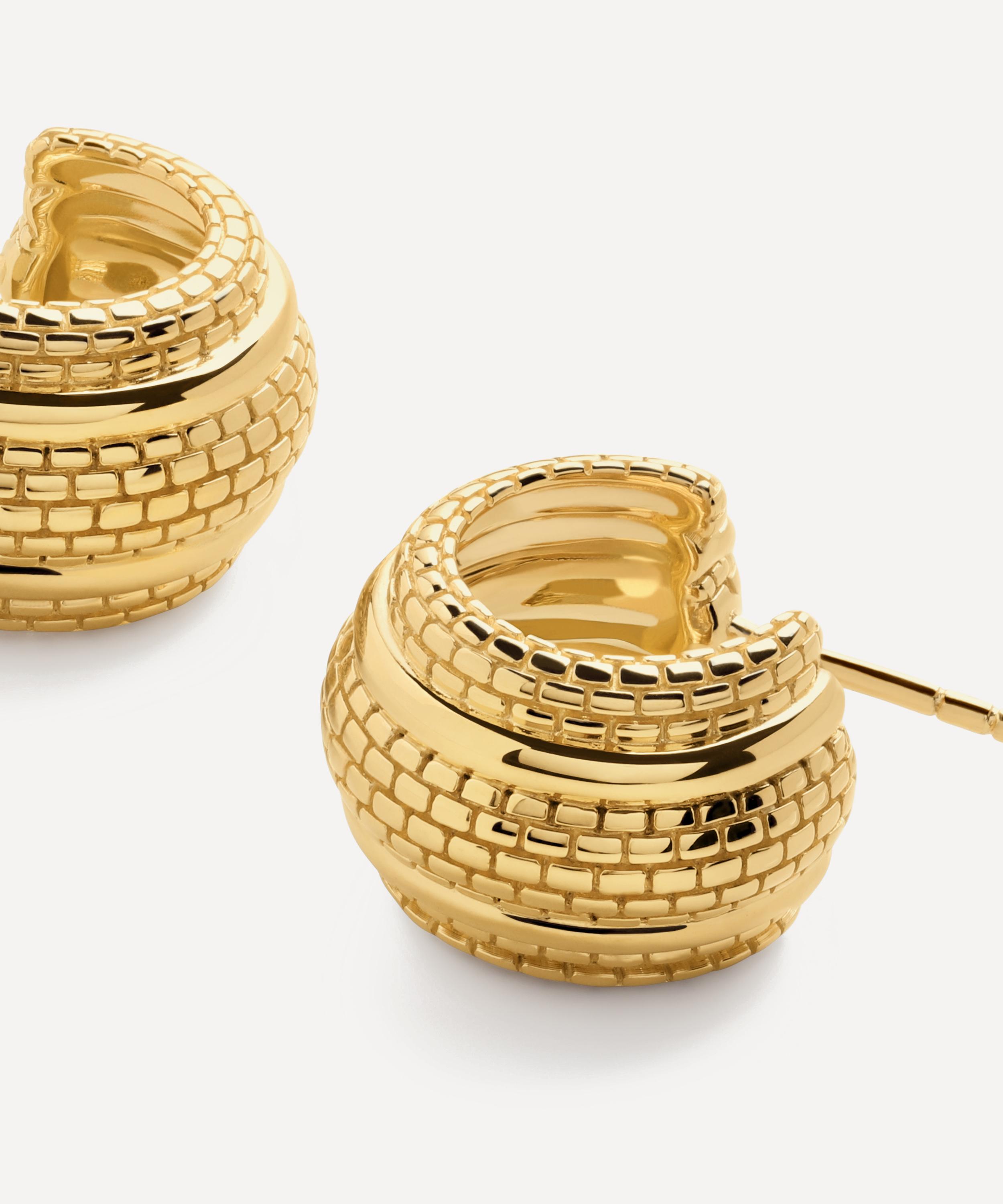 Monica Vinader - 18ct Gold-Plated Vermeil Silver Heirloom Small Hoop Earrings image number 2