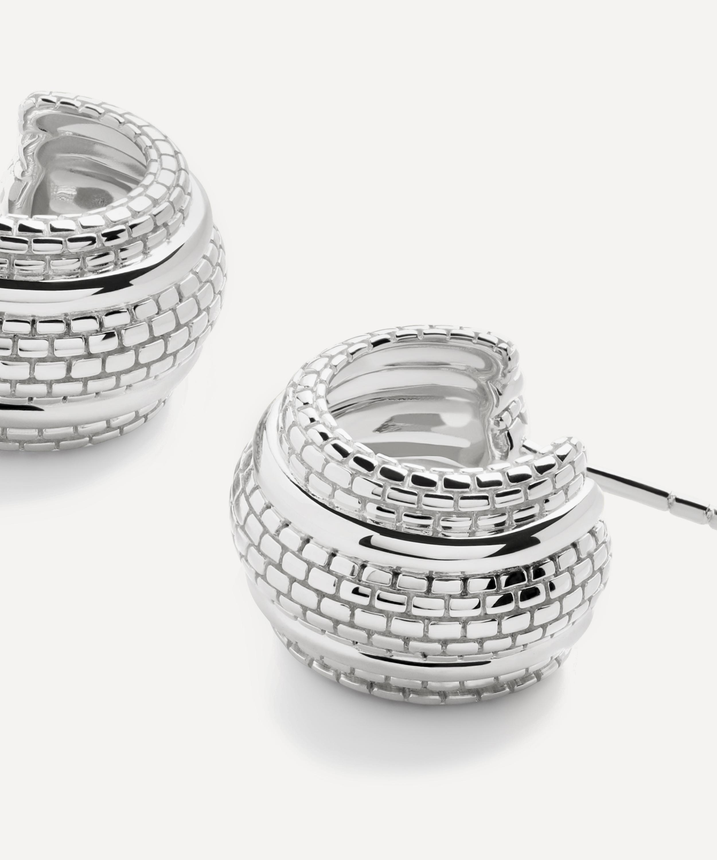 Monica Vinader - Sterling Silver Heirloom Small Hoop Earrings image number 2