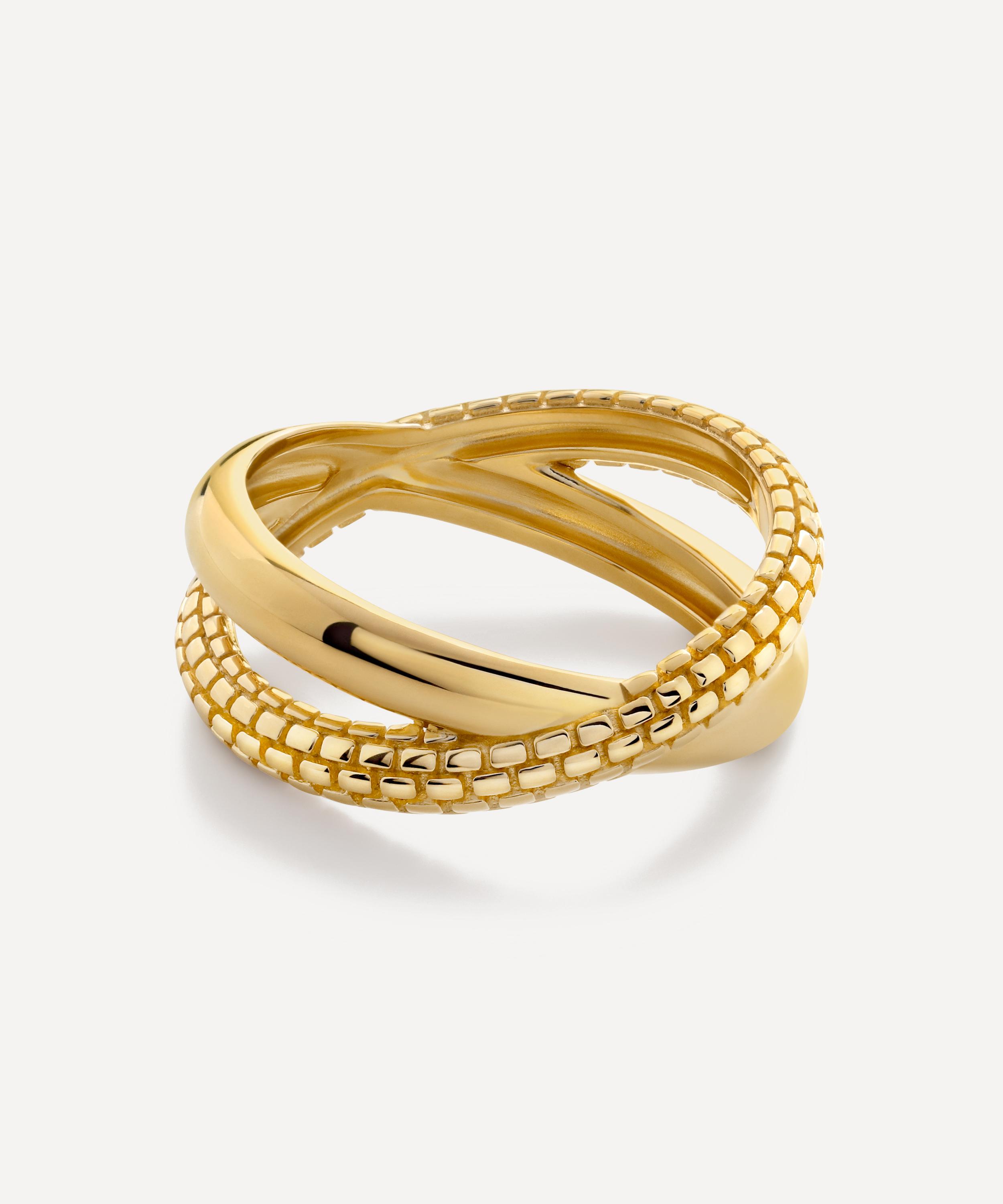 Monica Vinader - 18ct Gold-Plated Vermeil Silver Heirloom Crossover Ring image number 2