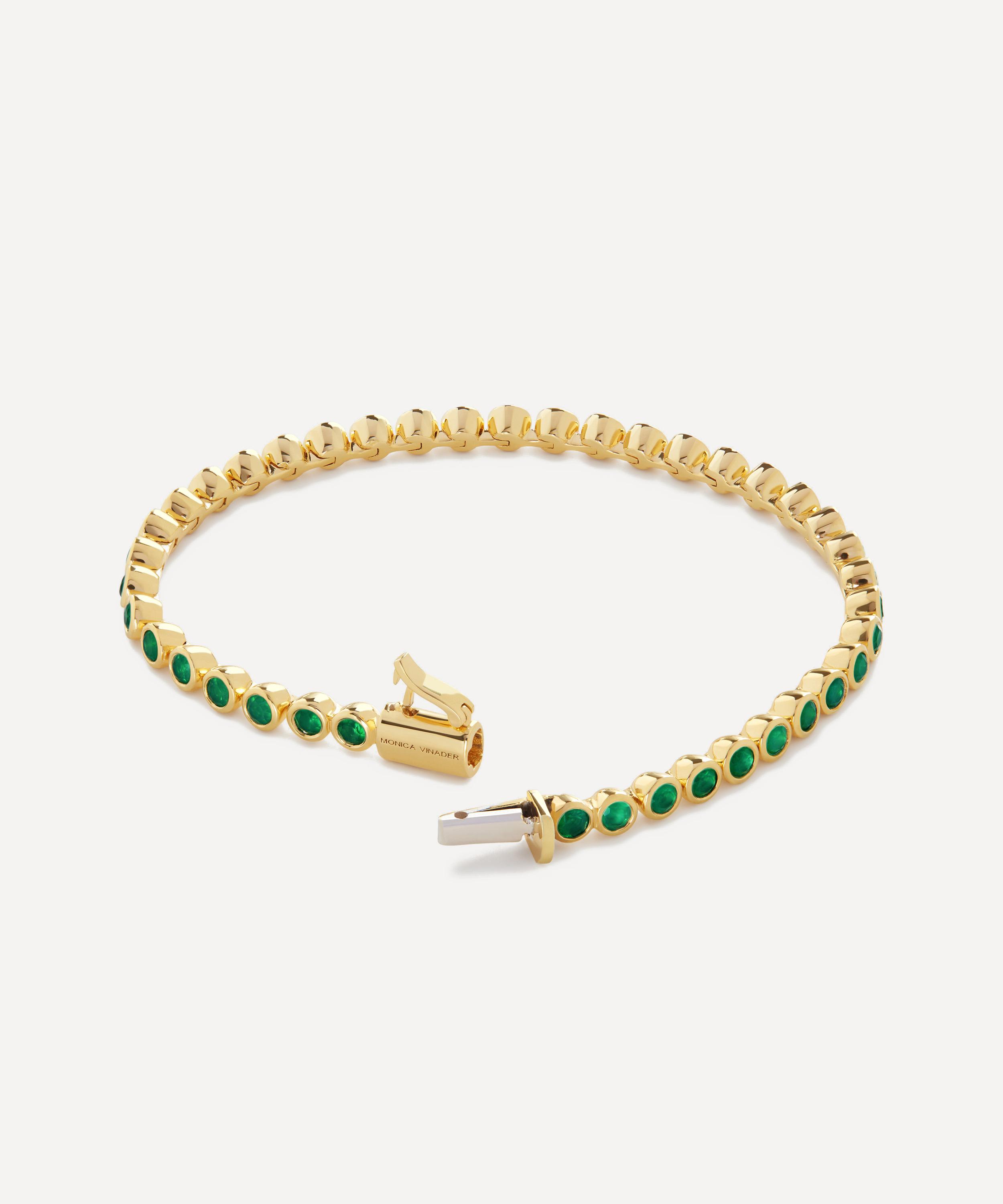 Monica Vinader - 18ct Gold-Plated Vermeil Silver Gemstone Essential Tennis Bracelet image number 2