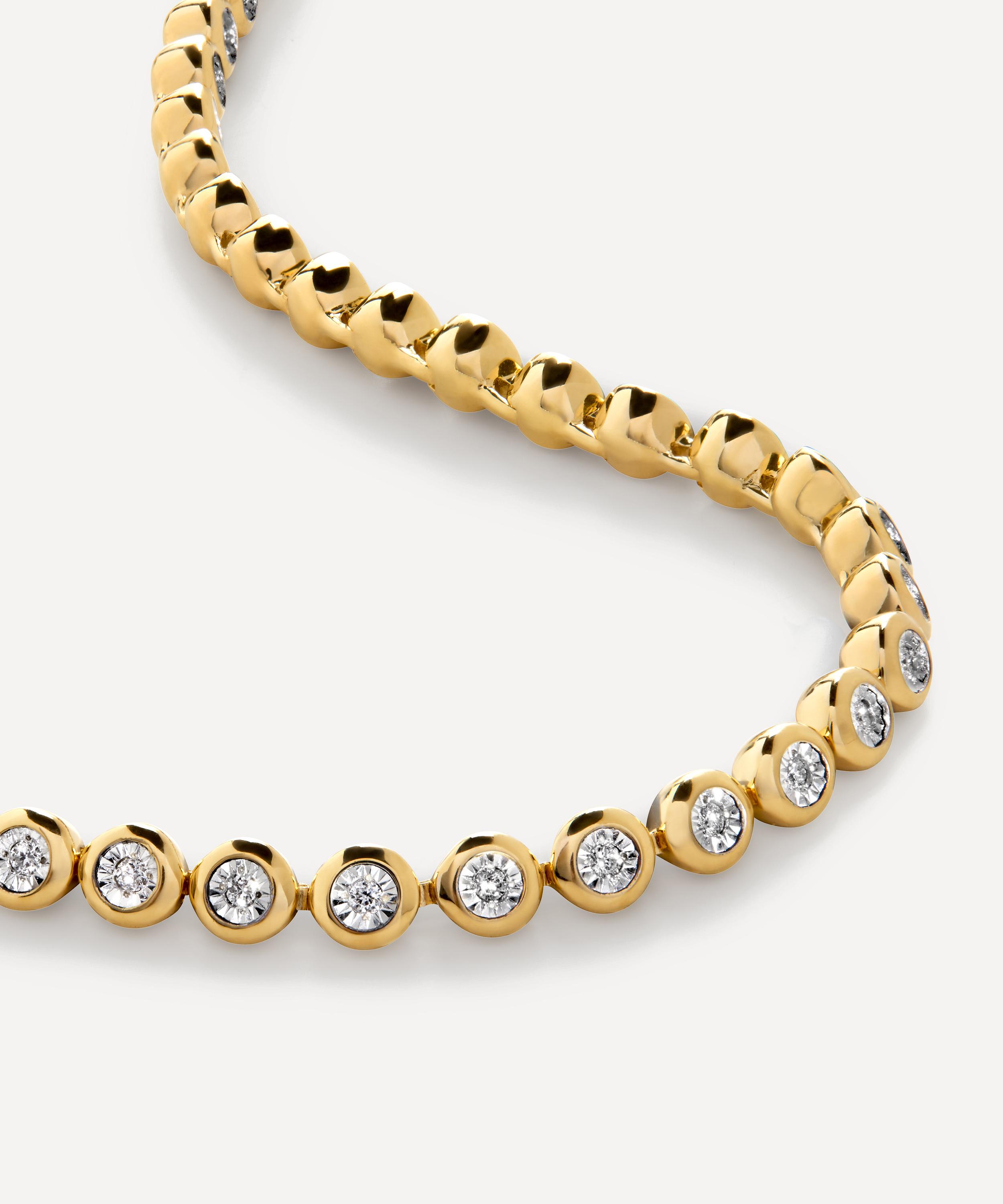 Monica Vinader - 18ct Gold-Plated Vermeil Silver Diamond Essential Tennis Bracelet image number 2