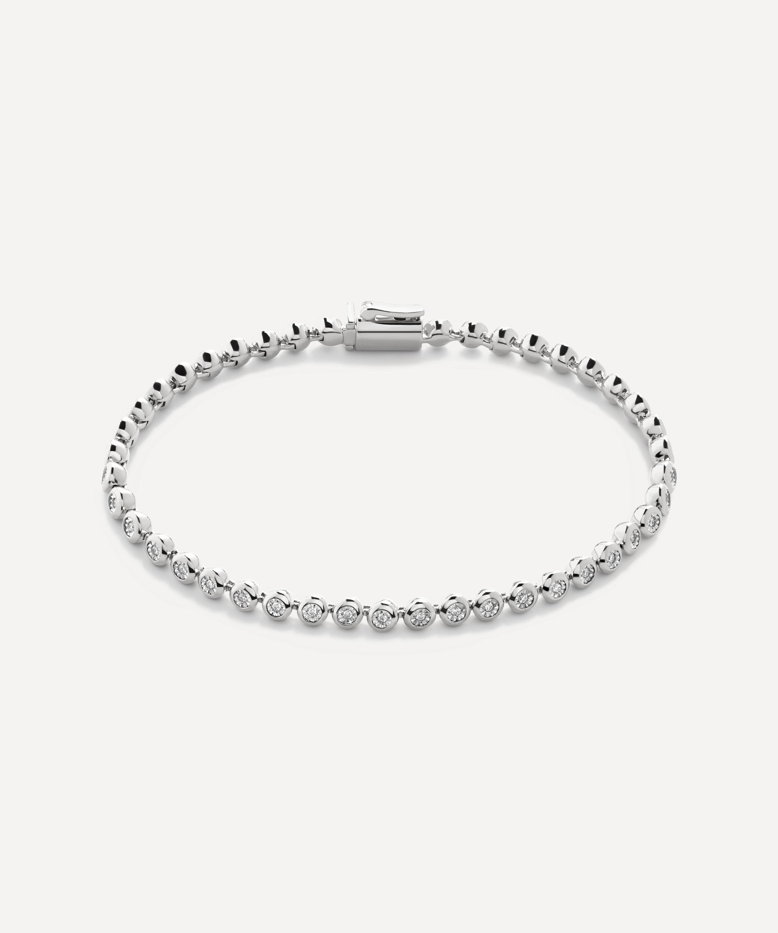 Monica Vinader - Sterling Silver Diamond Essential Tennis Bracelet