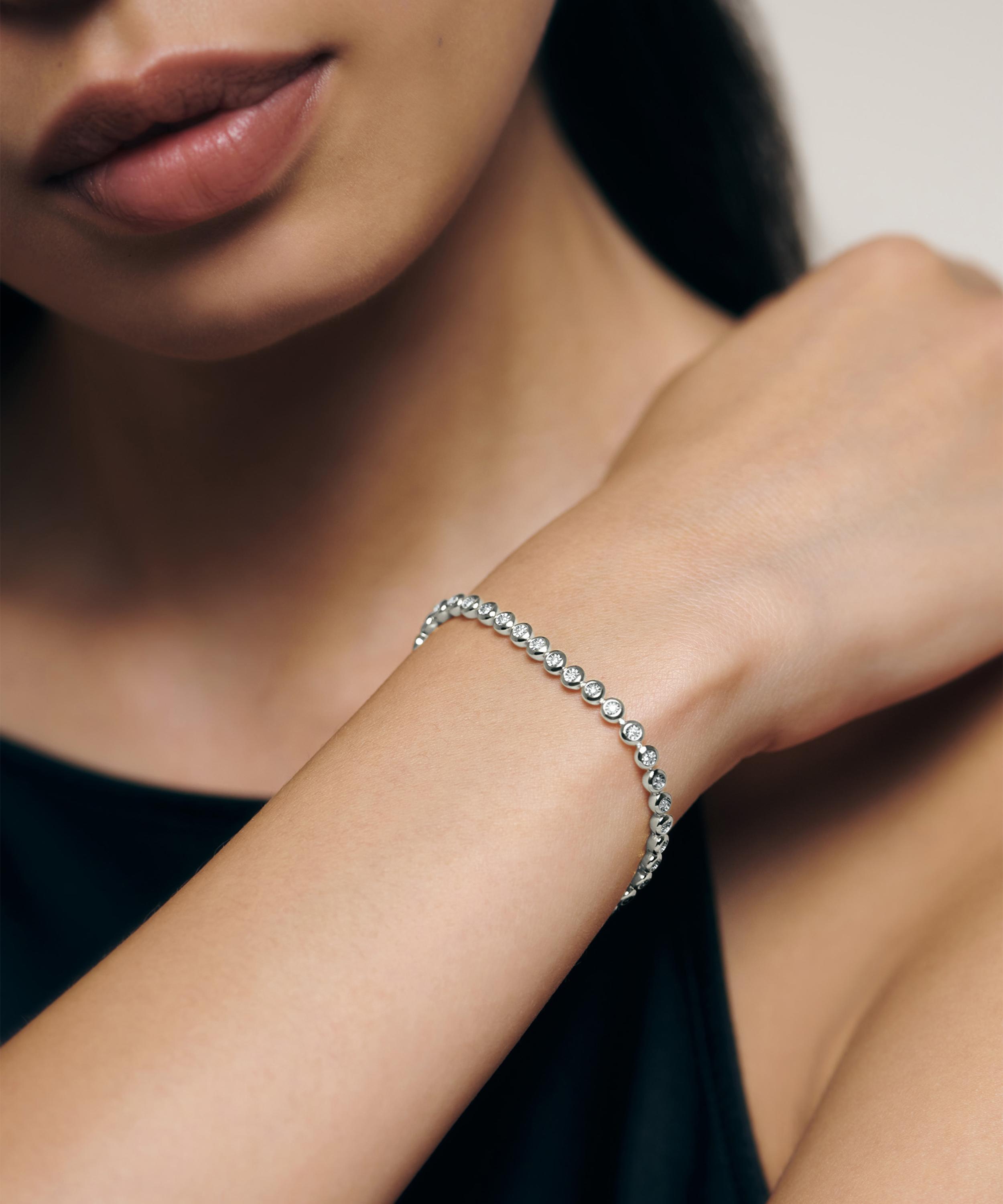 Monica Vinader - Sterling Silver Diamond Essential Tennis Bracelet image number 1
