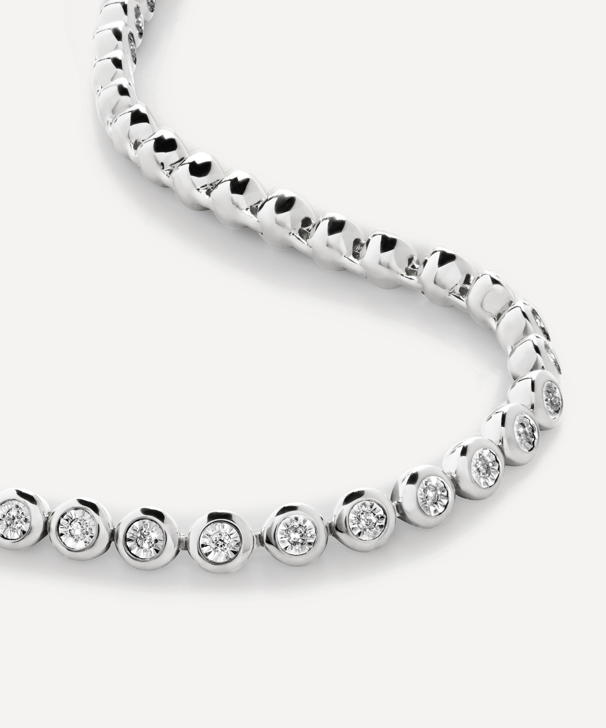 Monica Vinader - Sterling Silver Diamond Essential Tennis Bracelet image number 2