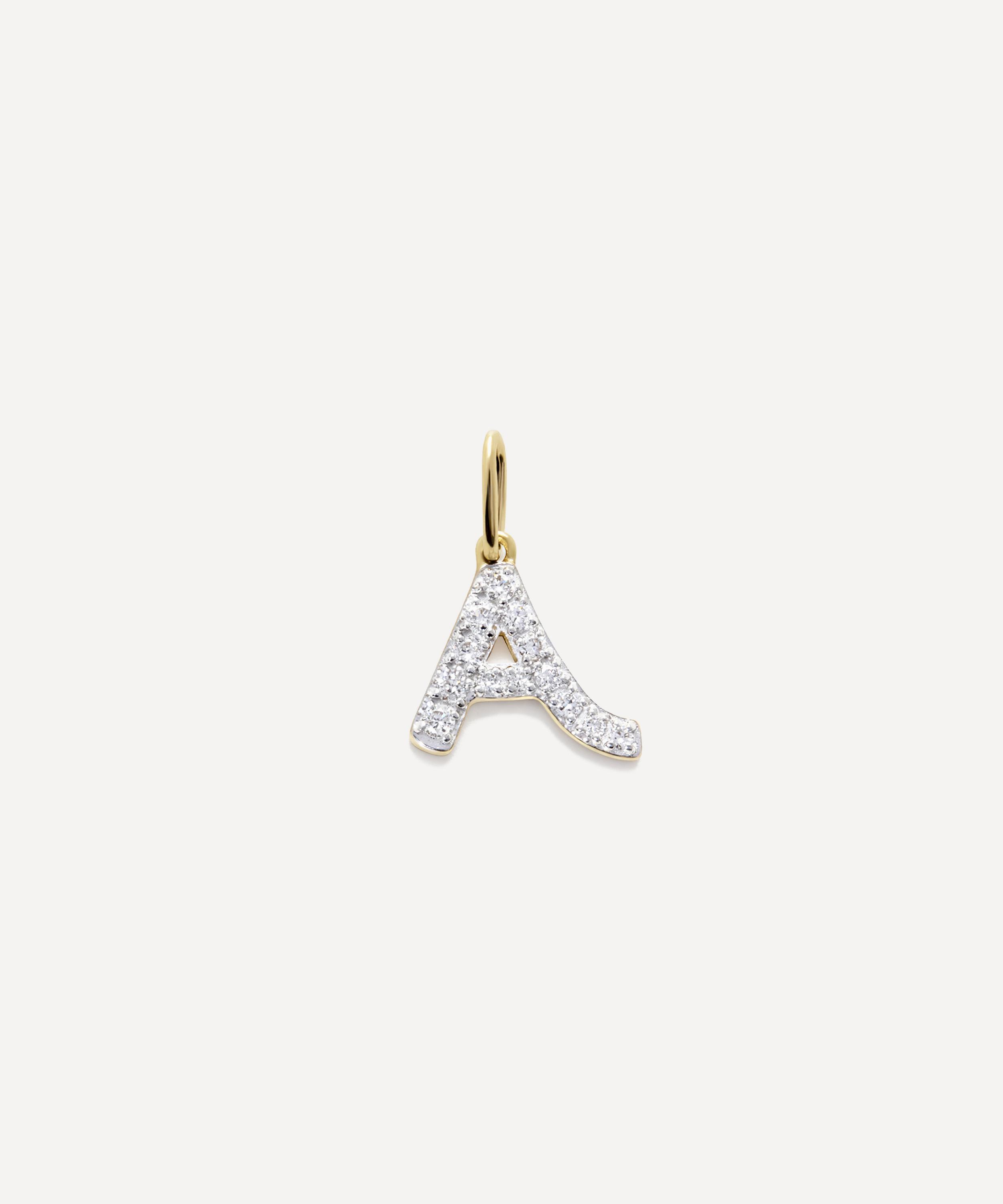 Monica Vinader - 14ct Gold Diamond A Charm