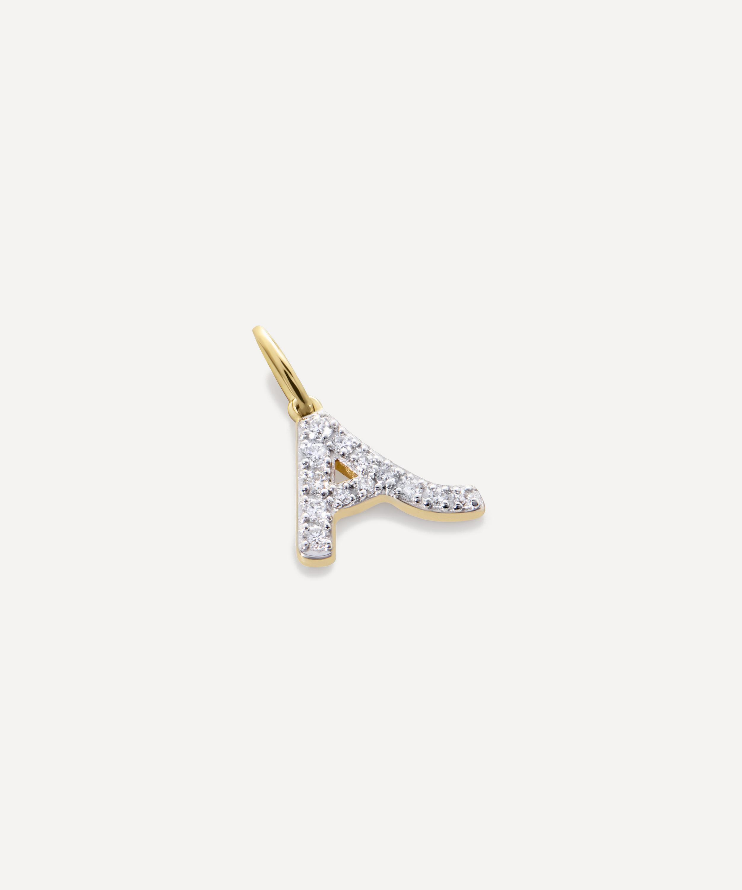 Monica Vinader - 14ct Gold Diamond A Charm image number 2
