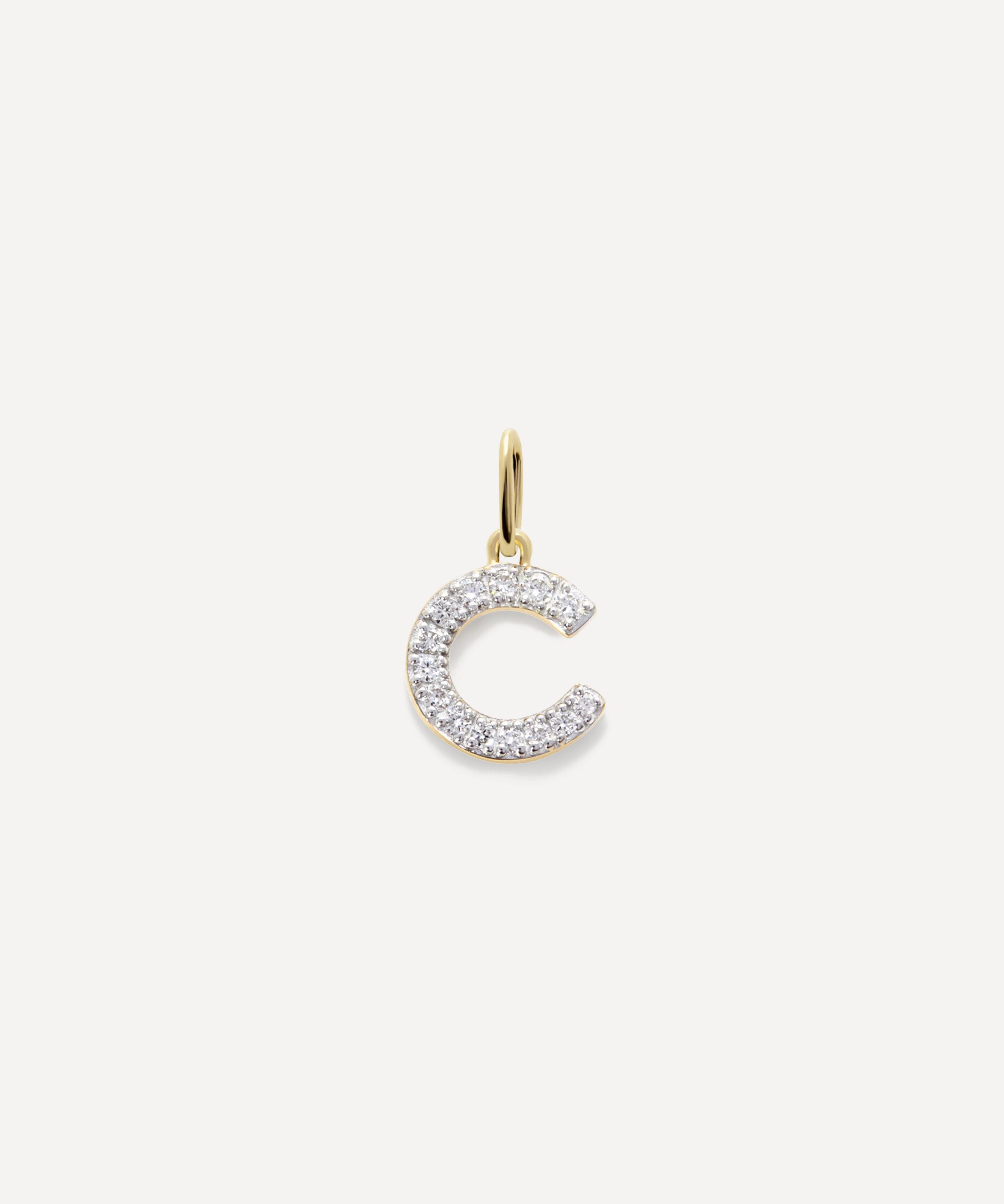 Monica Vinader - 14ct Gold Diamond C Charm