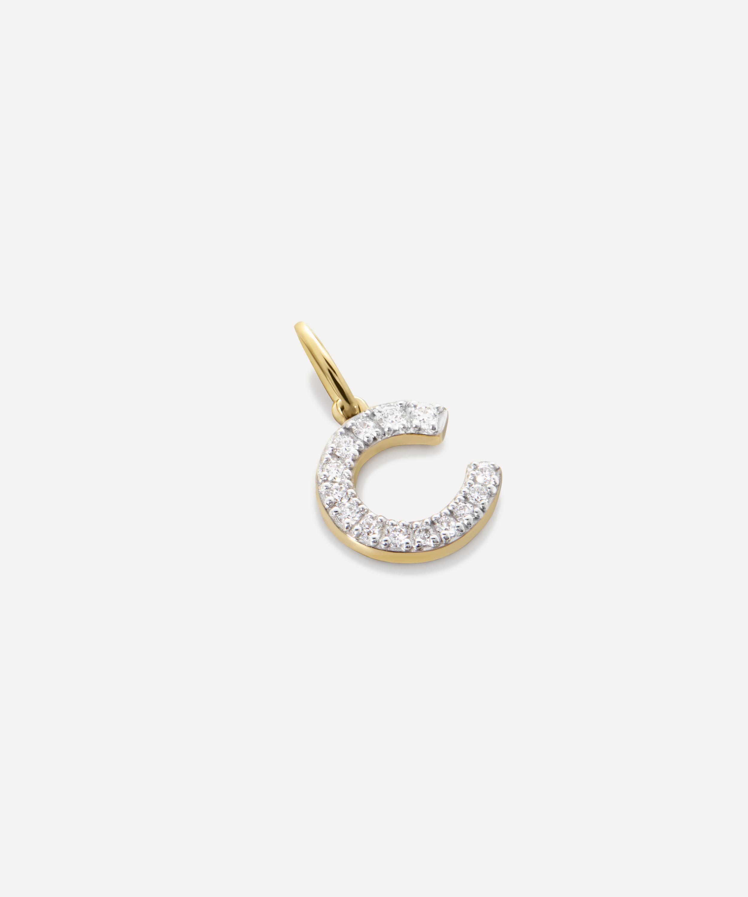 Monica Vinader - 14ct Gold Diamond C Charm image number 2
