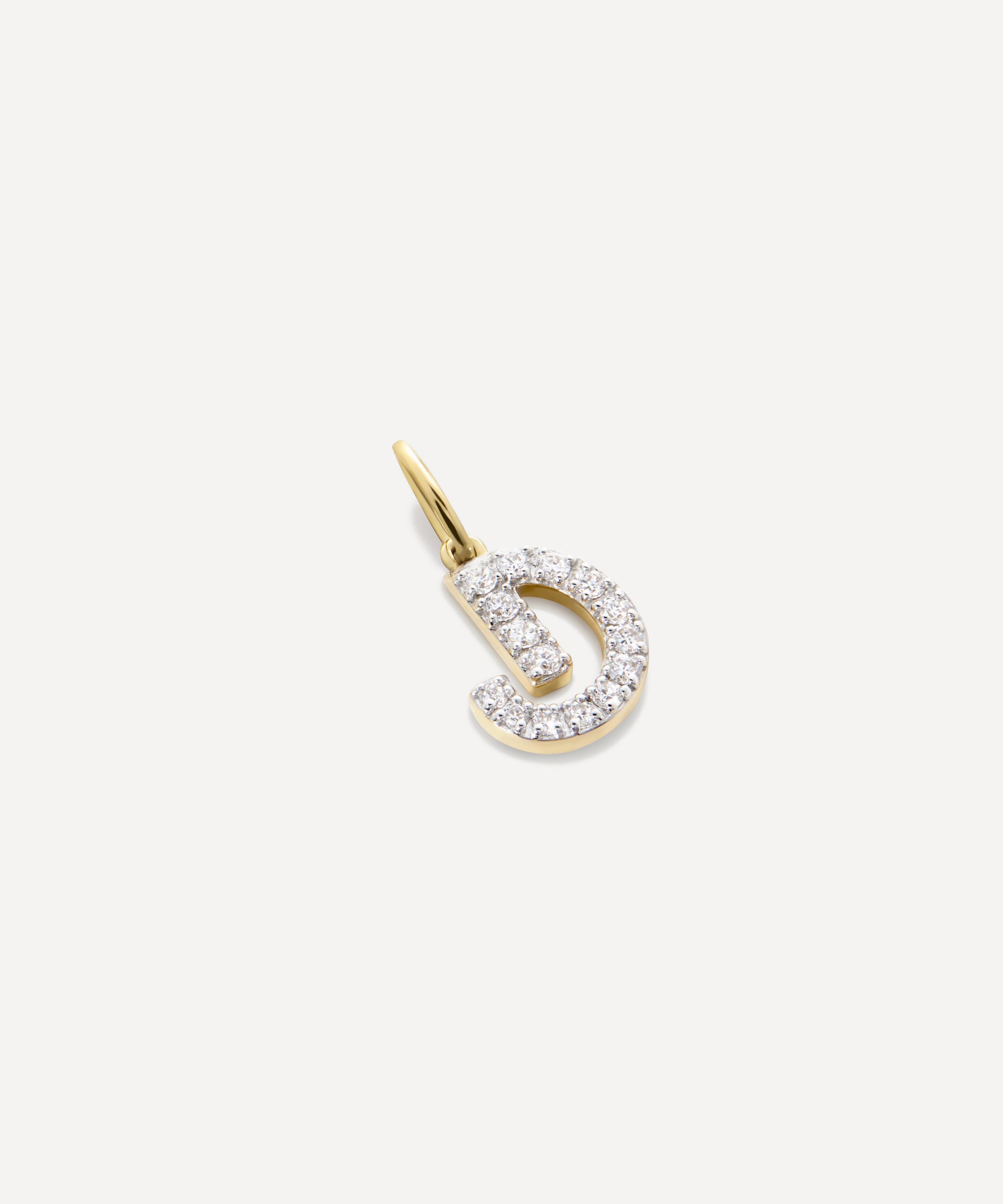 Monica Vinader - 14ct Gold Diamond D Charm image number 2