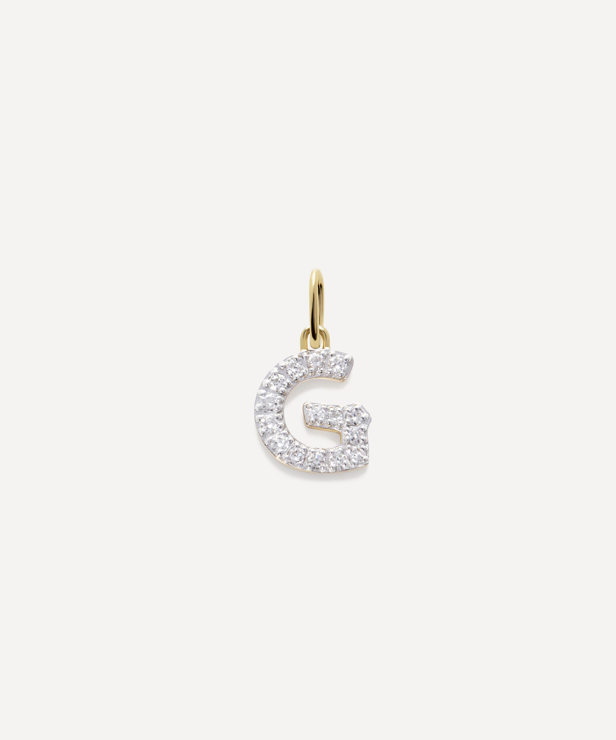 Monica Vinader - 14ct Gold Diamond G Charm