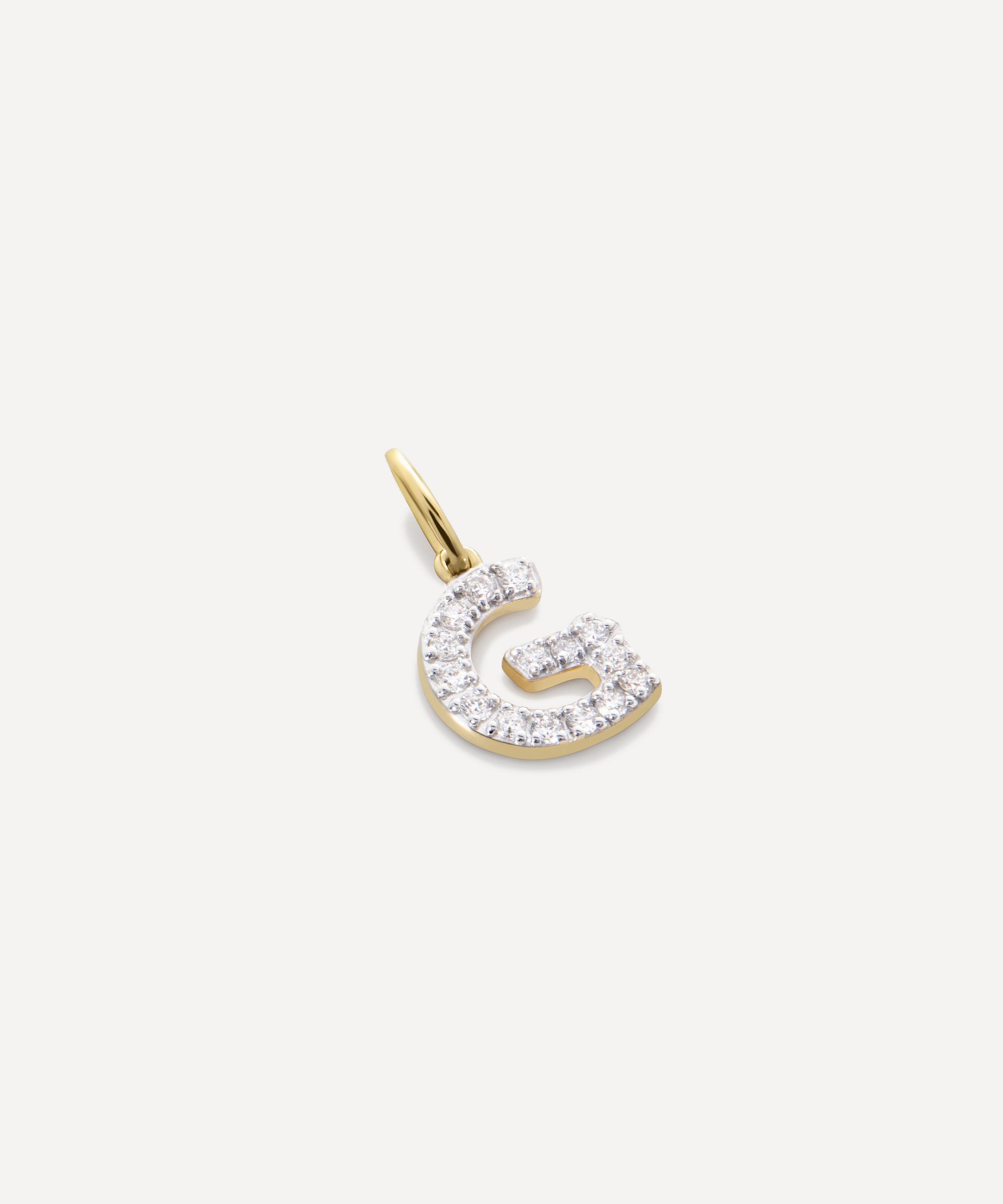 Monica Vinader - 14ct Gold Diamond G Charm image number 2